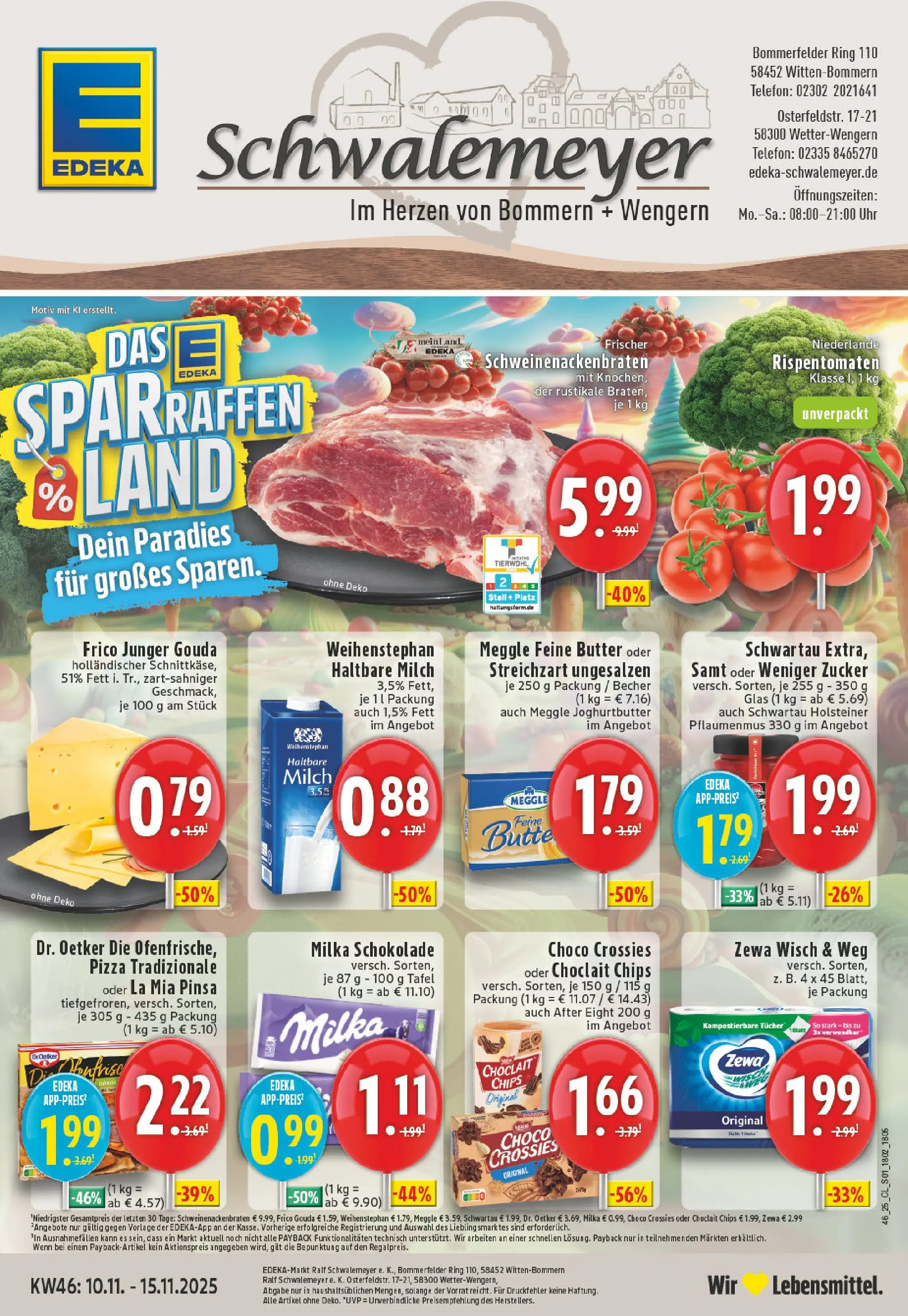 Edeka prospekt Witten-Bommern	 (ab 10.11.2025) » Angebote Online | Seite: 1 | Produkte: Butter, Gouda, Zewa, Telefon