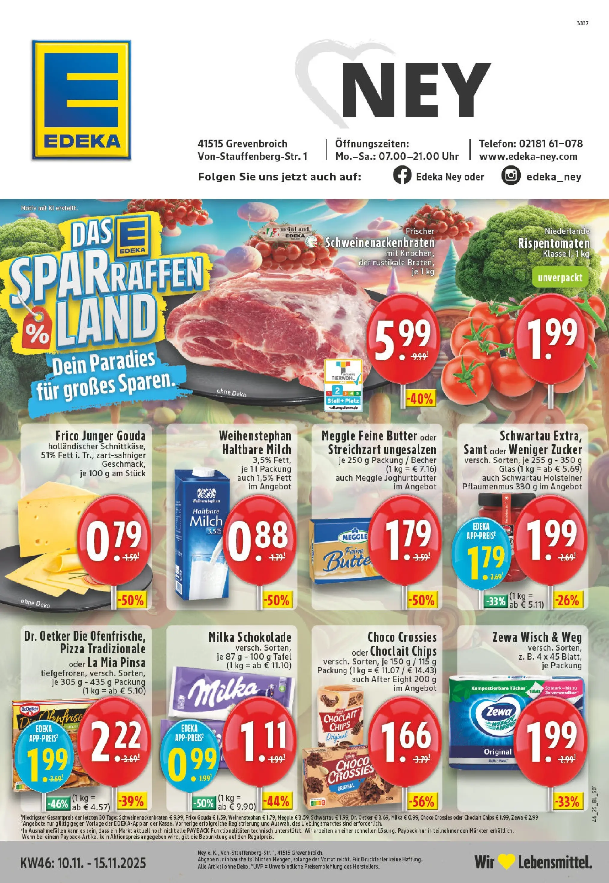 Edeka prospekt Grevenbroich-Südstadt	 (ab 10.11.2025) » Angebote Online | Seite: 1 | Produkte: Schokolade, Haltbare milch, Milka, Telefon