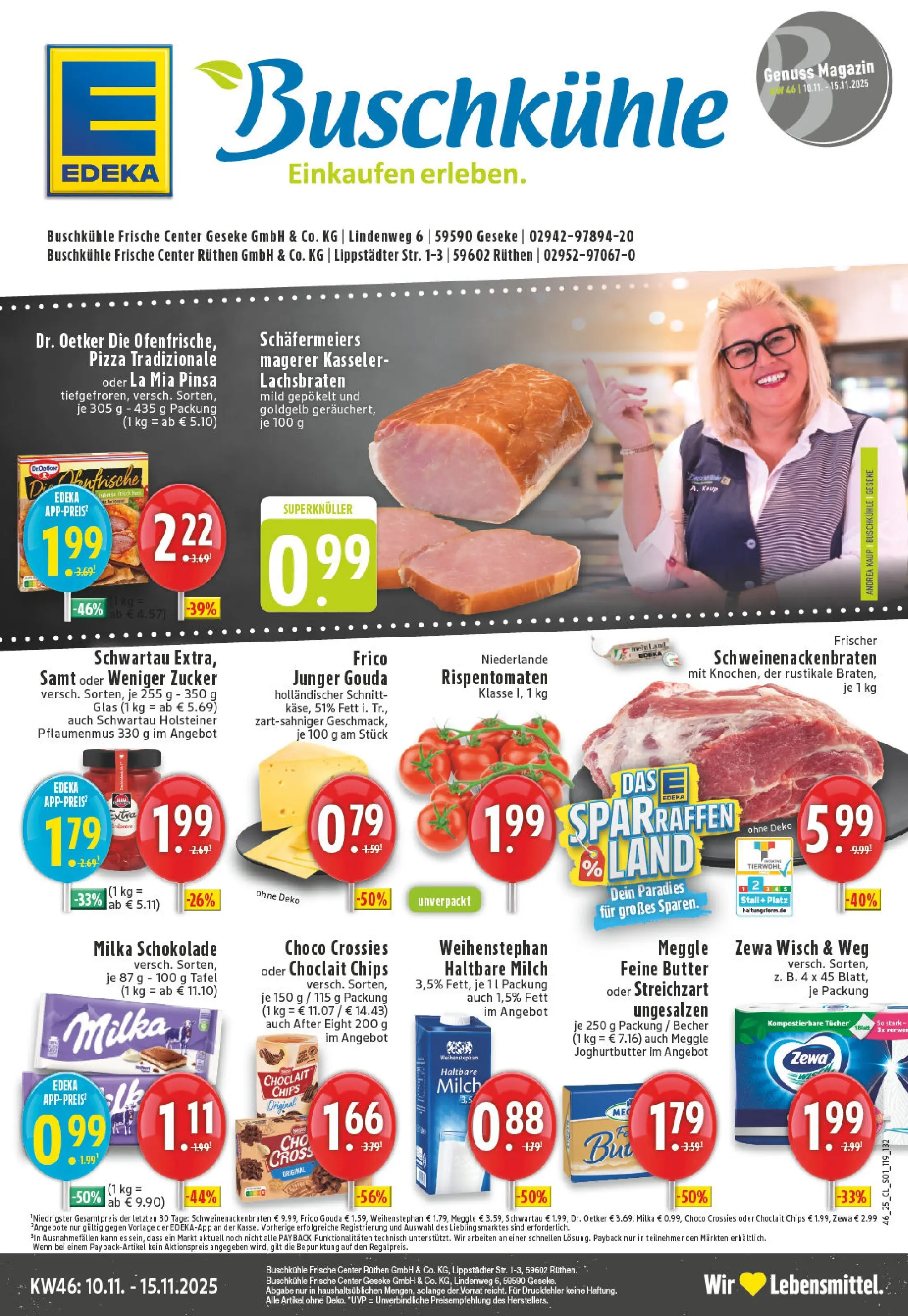 Edeka prospekt Rüthen	 (ab 09.11.2025) » Angebote Online | Seite: 1 | Produkte: Milch, Butter, Zewa, Chips