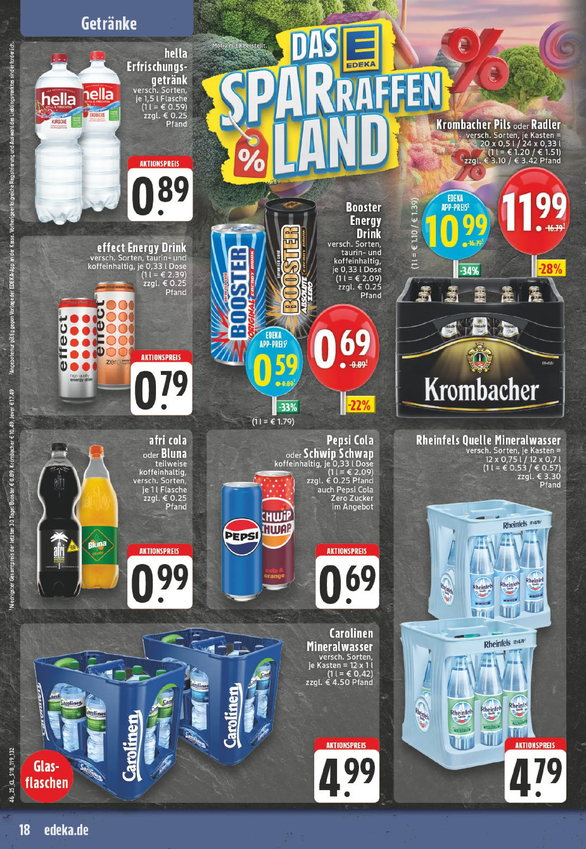 Edeka prospekt Rüthen	 (ab 09.11.2025) » Angebote Online | Seite: 18 | Produkte: Energy, Hella, Krombacher, Rheinfels quelle