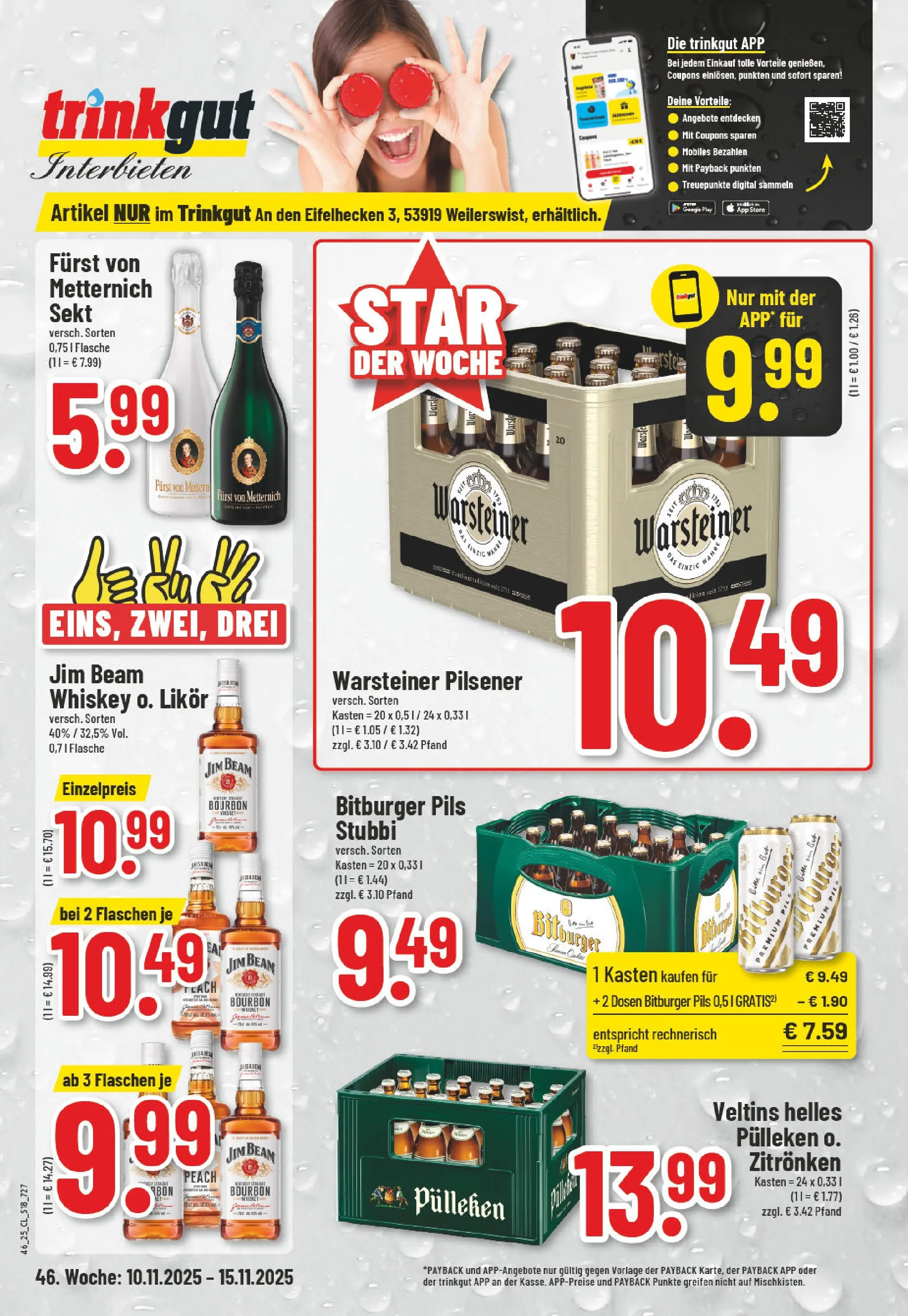 Edeka prospekt Weilerswist	 (ab 10.11.2025) » Angebote Online | Seite: 18 | Produkte: Bitburger, Likör, Pils, Veltins