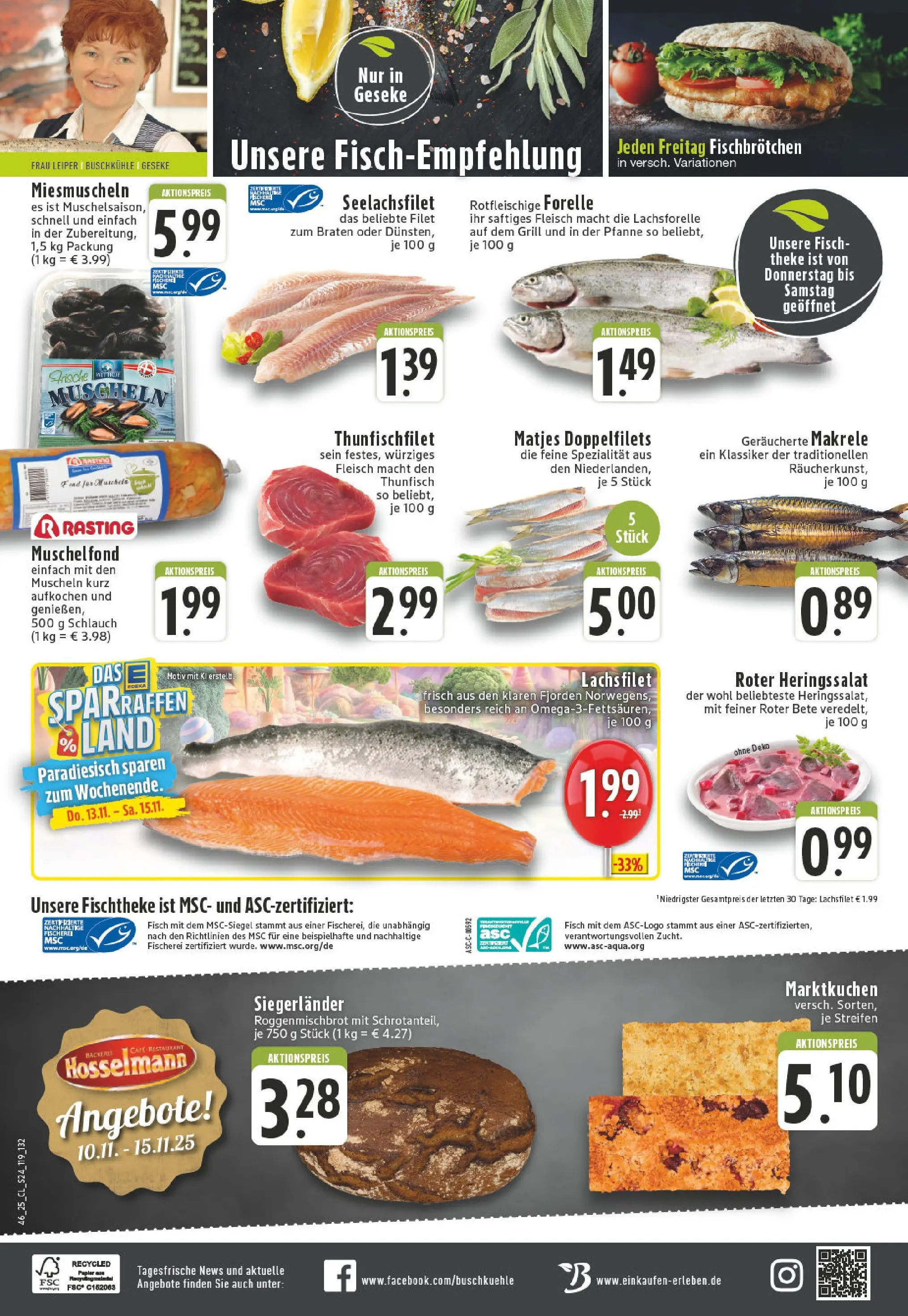 Edeka prospekt Rüthen	 (ab 09.11.2025) » Angebote Online | Seite: 24 | Produkte: Theke, Thunfisch, Fisch, Fleisch