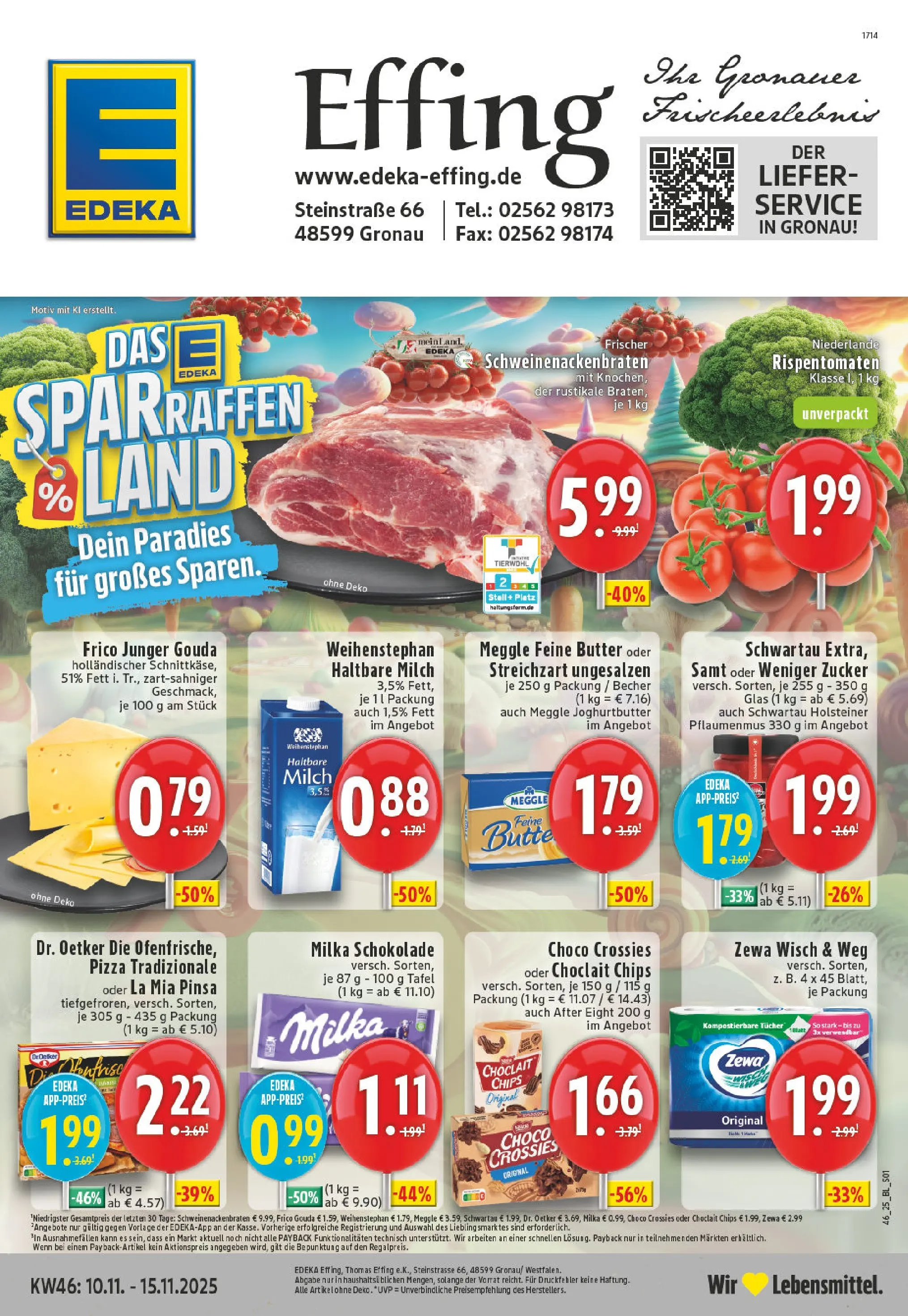 Edeka prospekt Gronau	 (ab 10.11.2025) » Angebote Online | Seite: 1 | Produkte: Milch, Milka schokolade, Gouda, Zucker