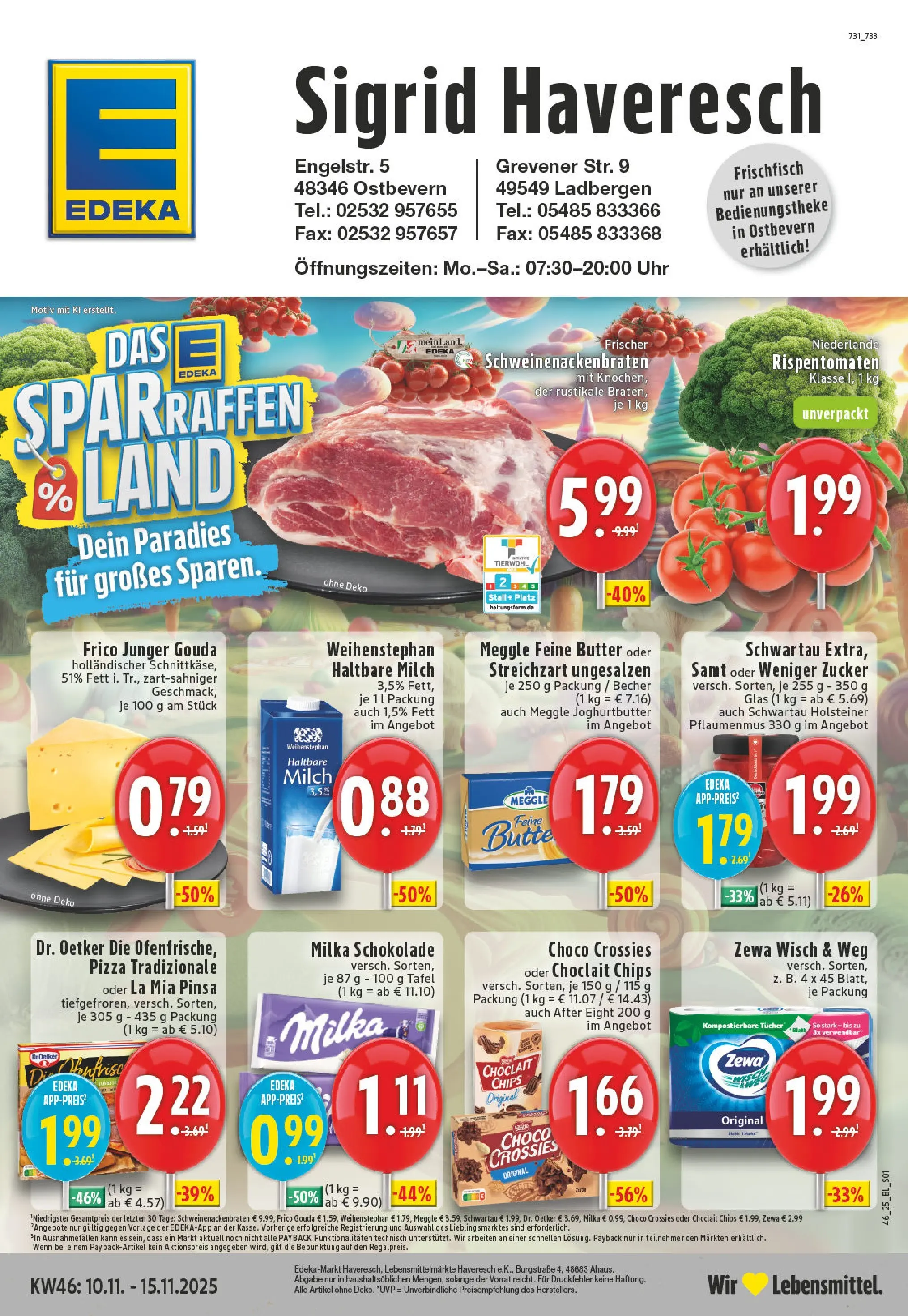 Edeka prospekt Ladbergen	 (ab 10.11.2025) » Angebote Online | Seite: 1 | Produkte: Milch, Gouda, Haltbare milch, Zucker