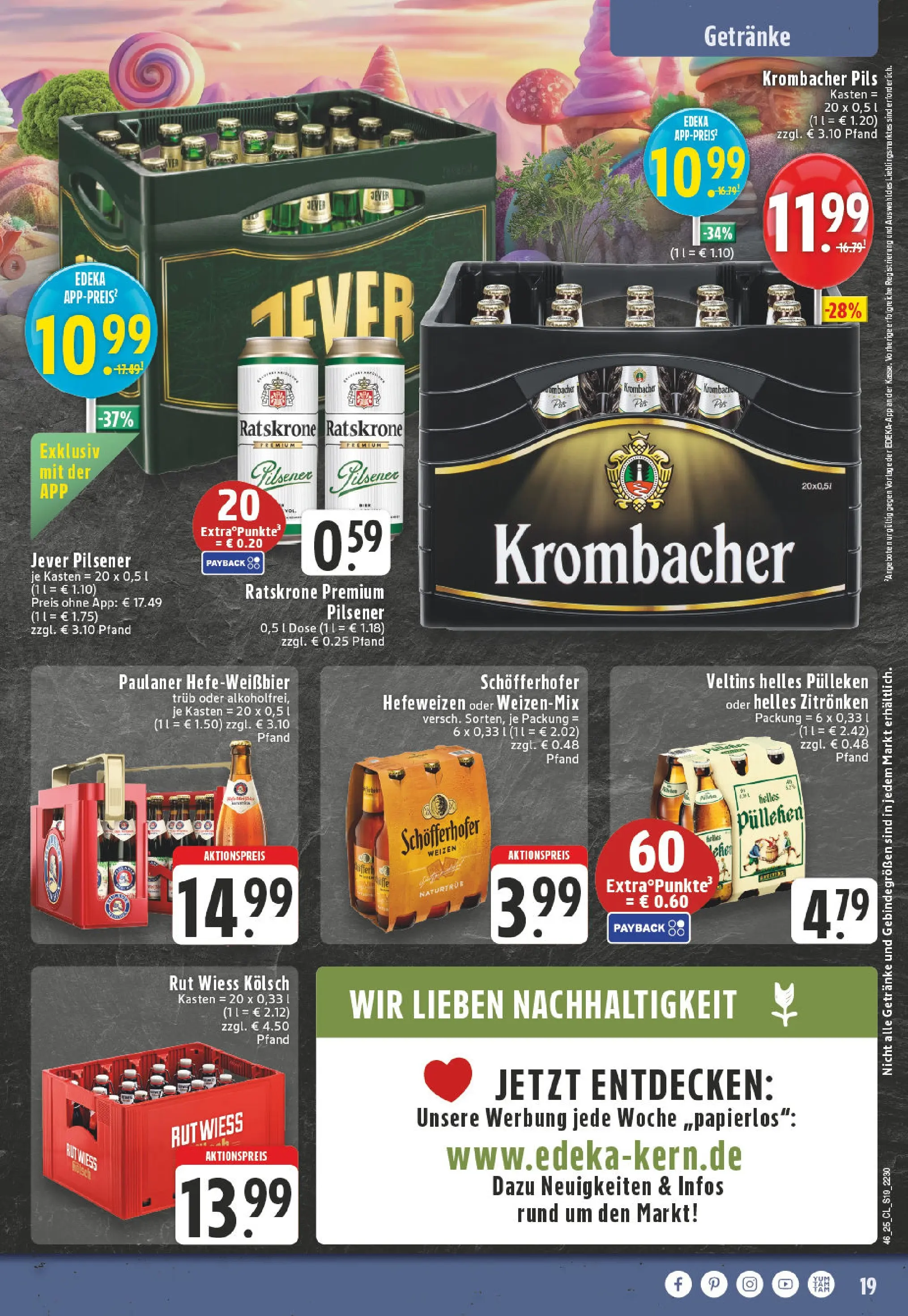 Edeka prospekt Leverkusen	 (ab 10.11.2025) » Angebote Online | Seite: 19 | Produkte: Helles pulleken, Pils, Jever, Veltins