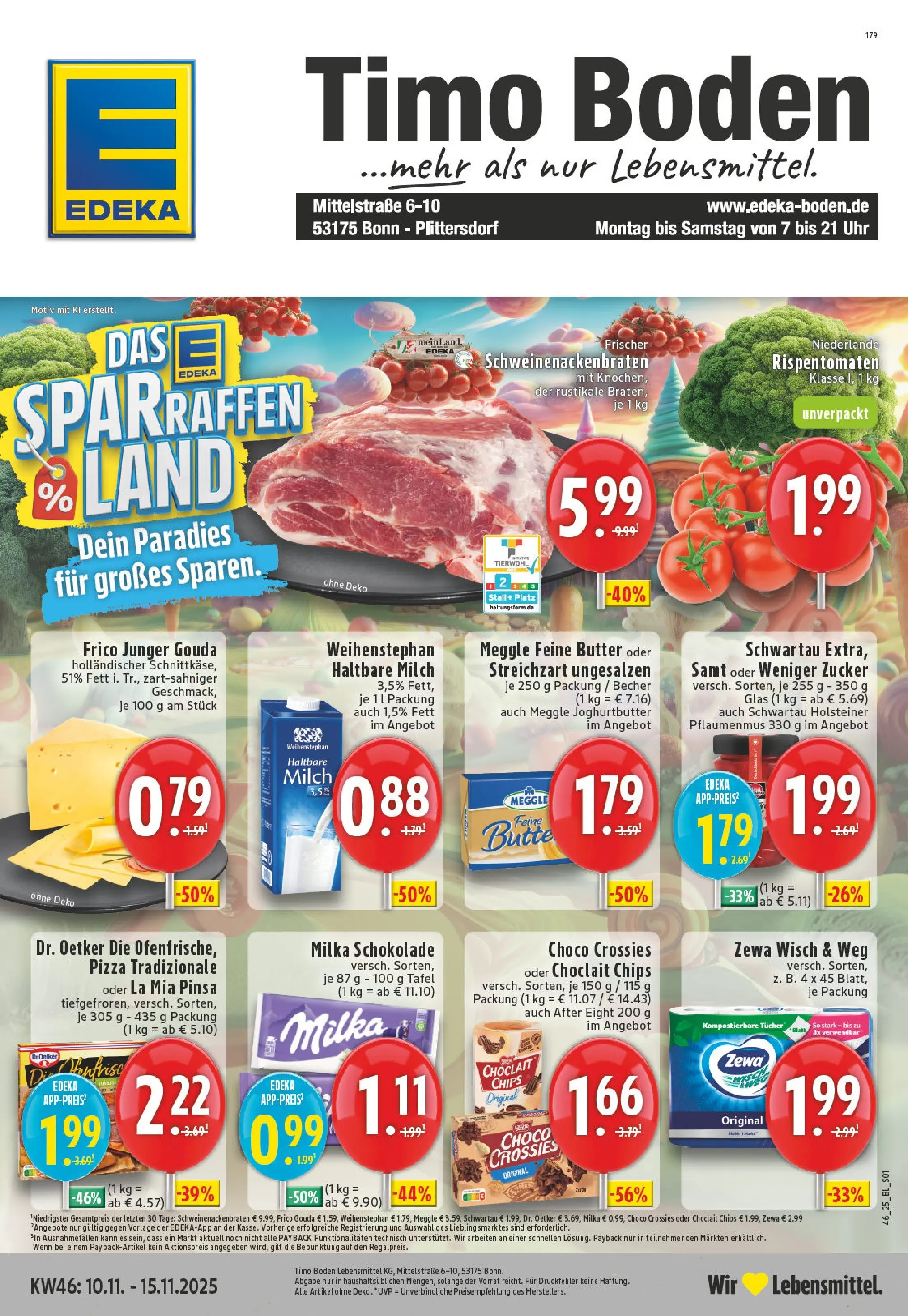 Edeka prospekt Bonn	 (ab 10.11.2025) » Angebote Online | Seite: 1 | Produkte: Schokolade, Milka schokolade, Gouda, Milka