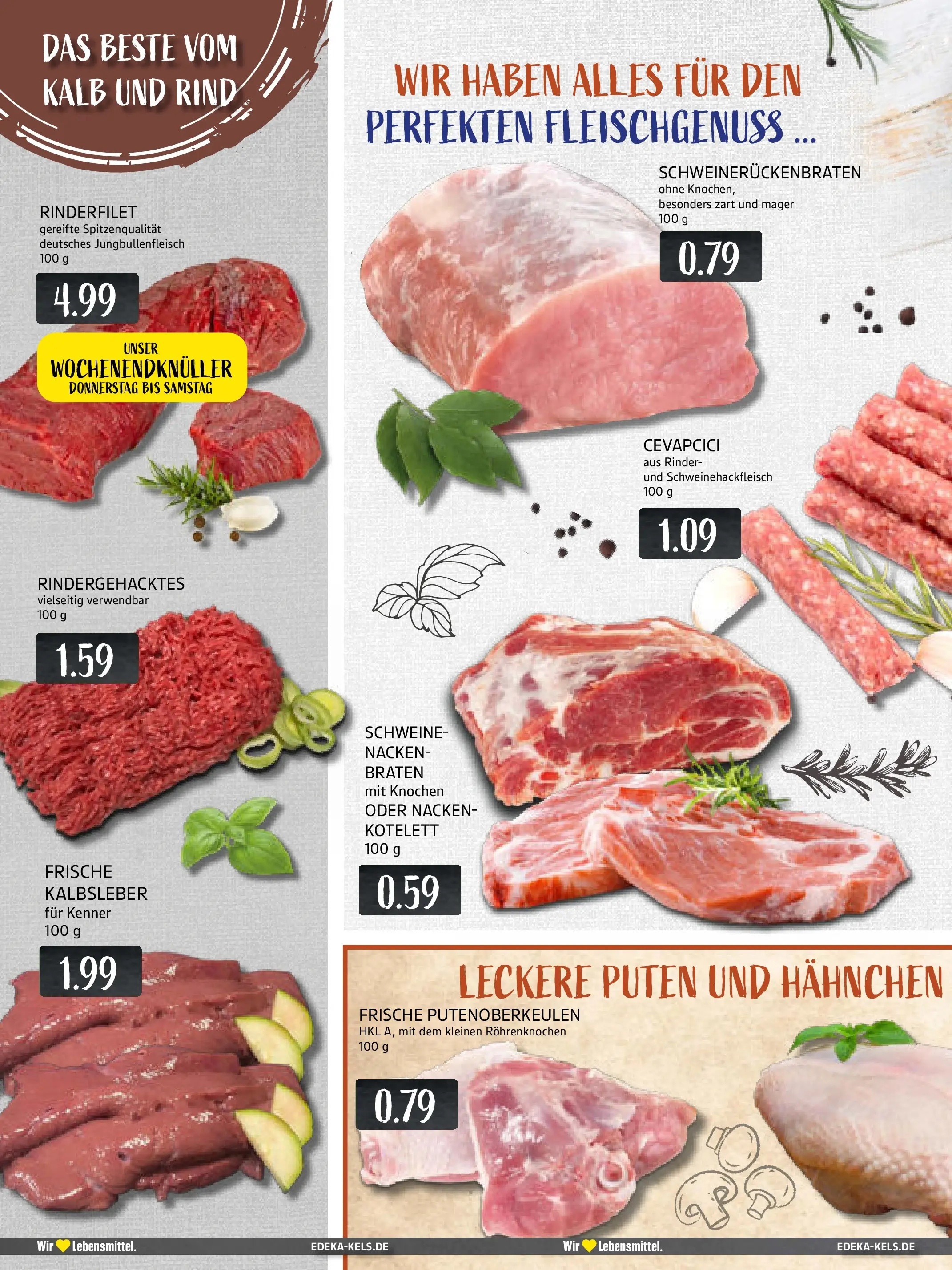Edeka prospekt Essen	 (ab 09.11.2025) » Angebote Online | Seite: 2 | Produkte: Hahnchen, Rinderfilet, Cevapcici, Kalbsleber