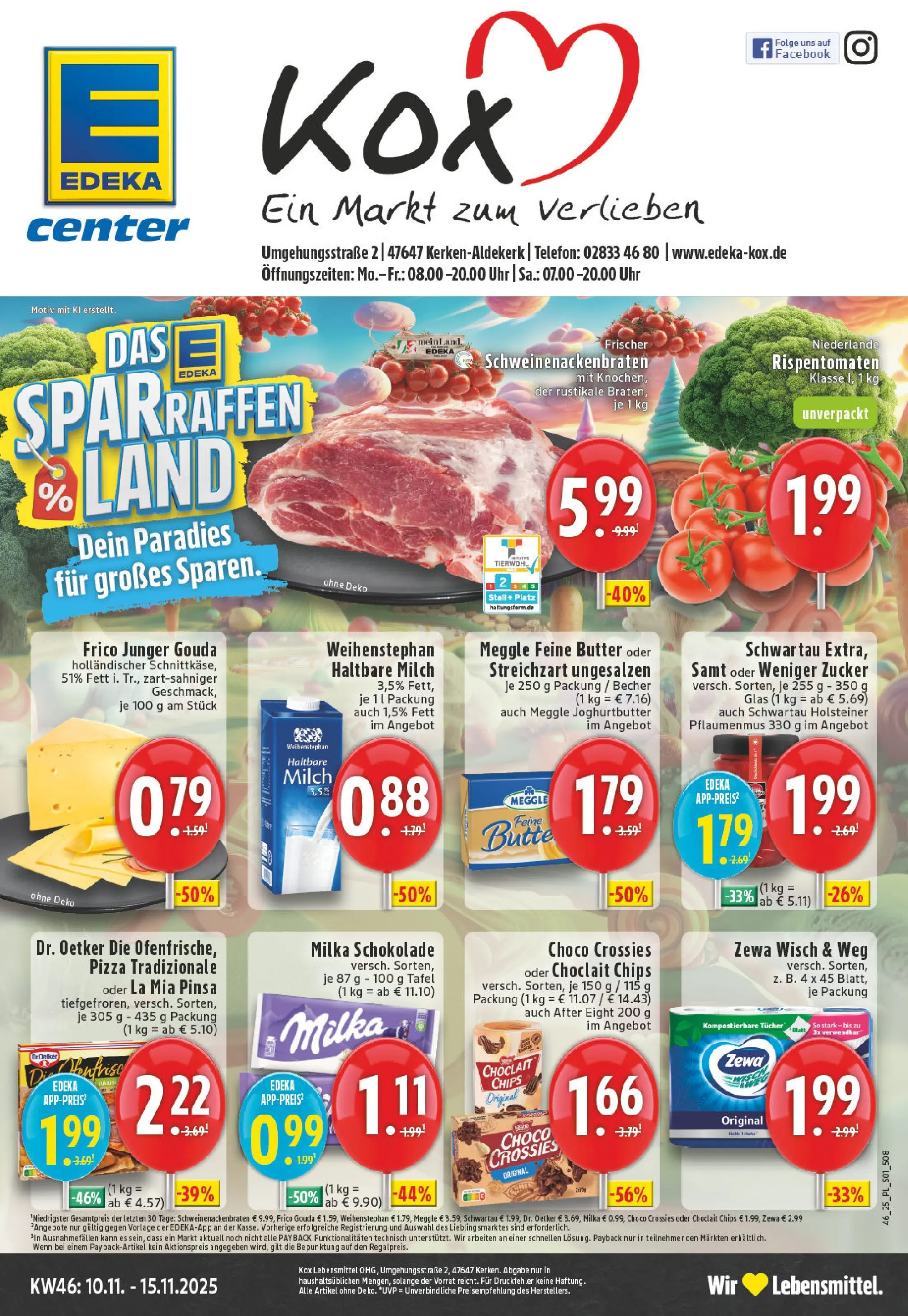 Edeka prospekt Kerken-Aldekerk	 (ab 10.11.2025) » Angebote Online | Seite: 1 | Produkte: Butter, Milka schokolade, Haltbare milch, Zewa