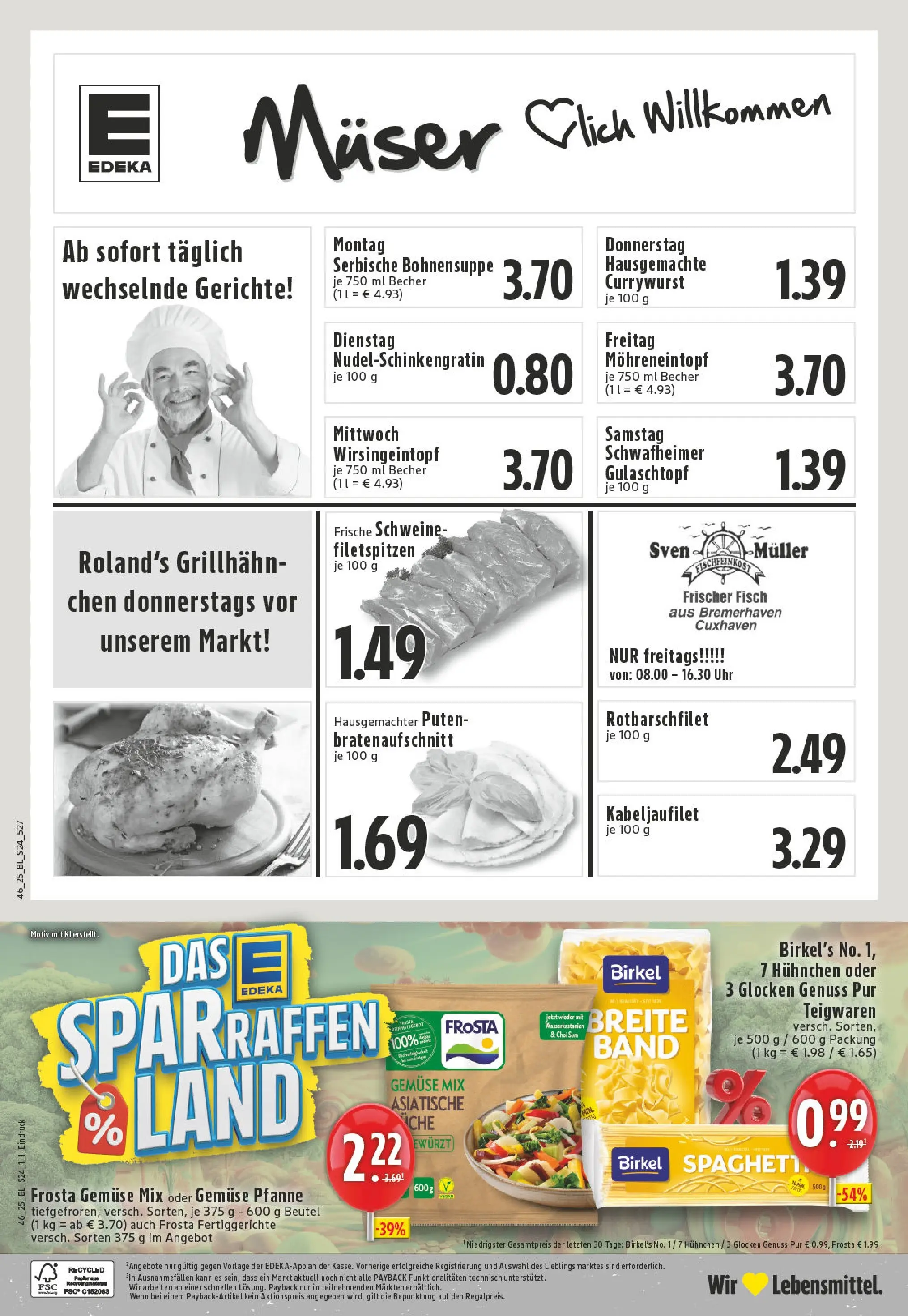 Edeka prospekt Moers	 (ab 09.11.2025) » Angebote Online | Seite: 24 | Produkte: Frosta, Fisch, Gemüse, Fertiggerichte