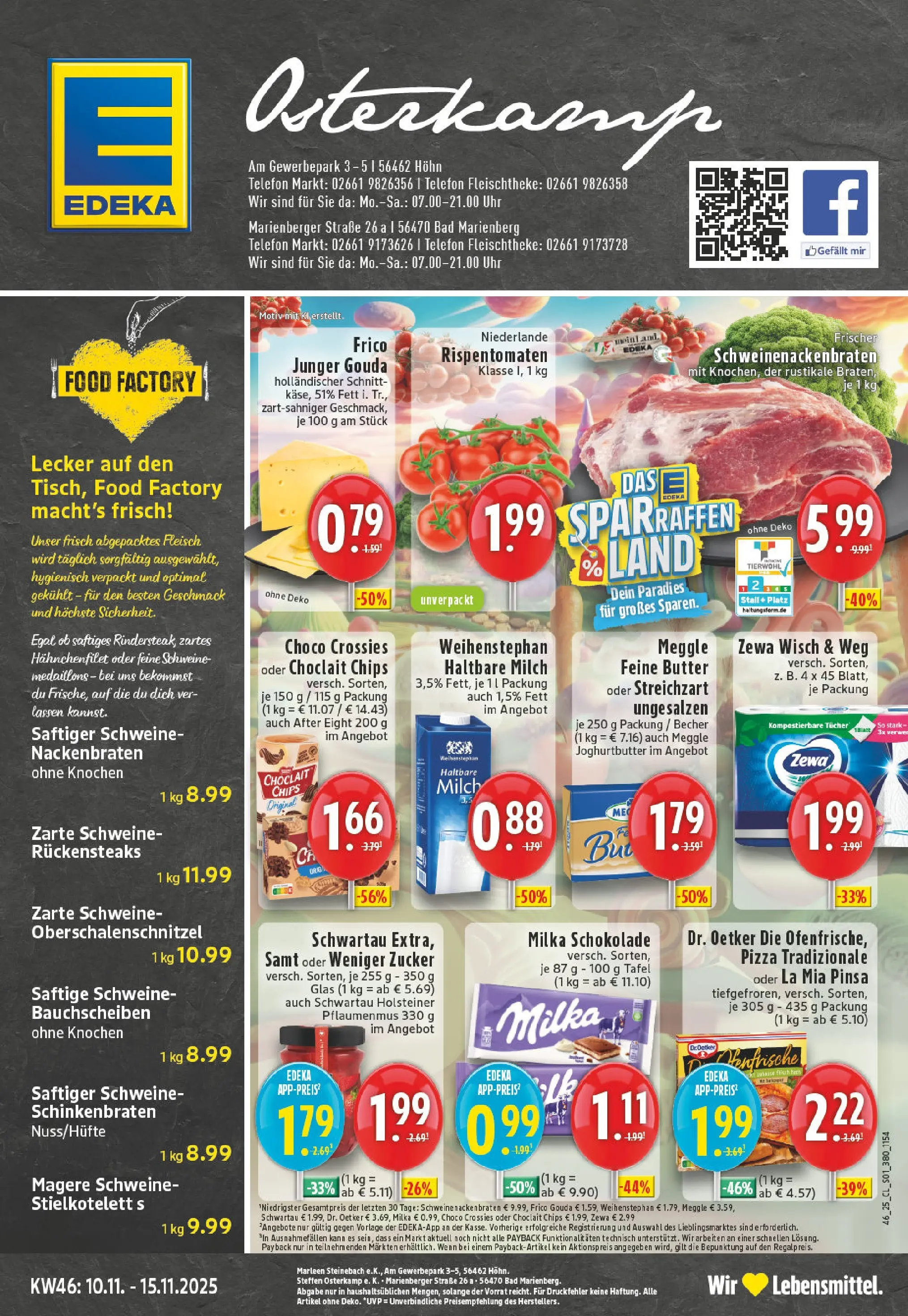 Edeka prospekt Bad Marienberg	 (ab 10.11.2025) » Angebote Online | Seite: 1 | Produkte: Butter, Milka schokolade, Haltbare milch, Zucker