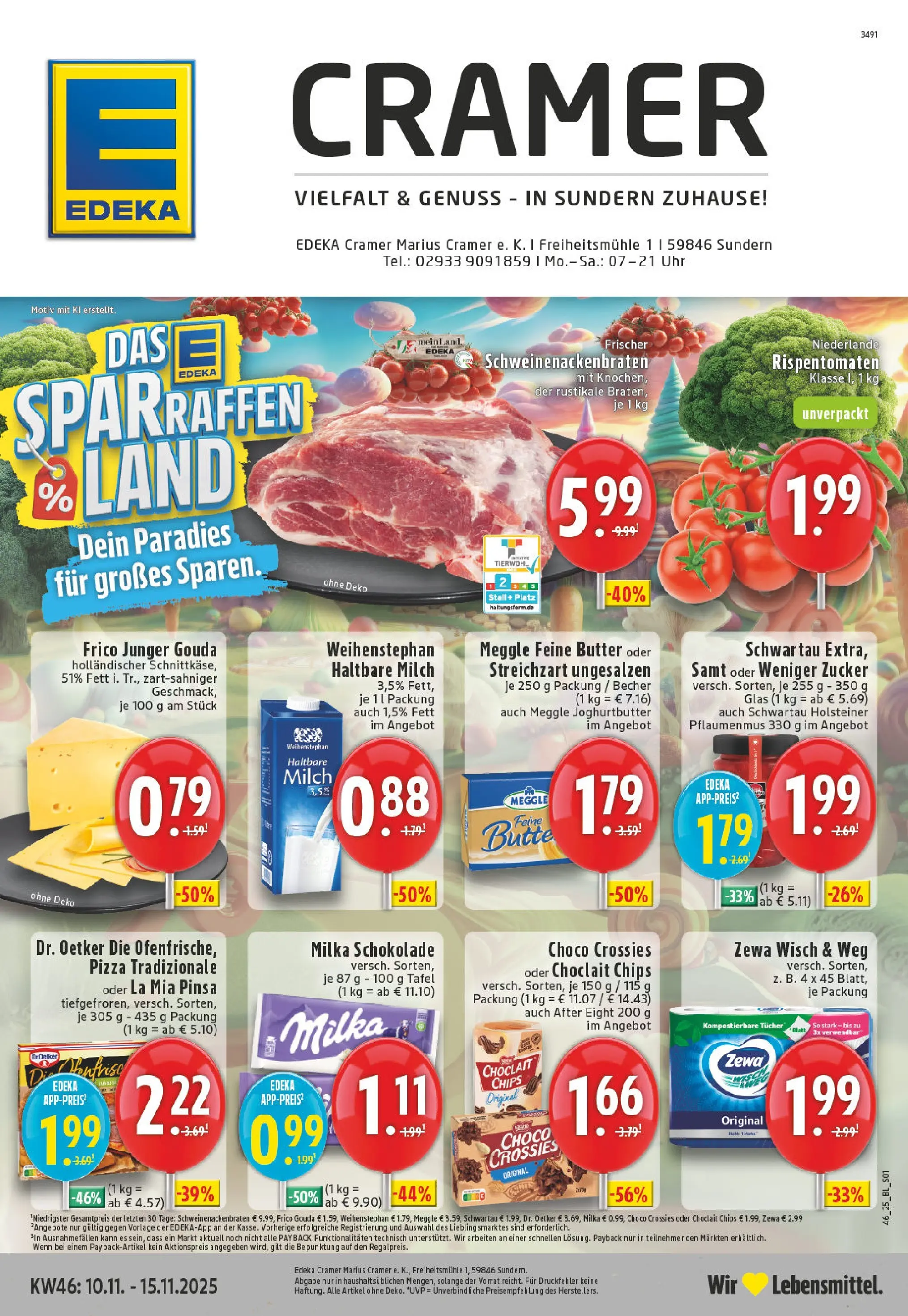 Edeka prospekt Sundern	 (ab 10.11.2025) » Angebote Online | Seite: 1 | Produkte: Butter, Gouda, Haltbare milch, Milka