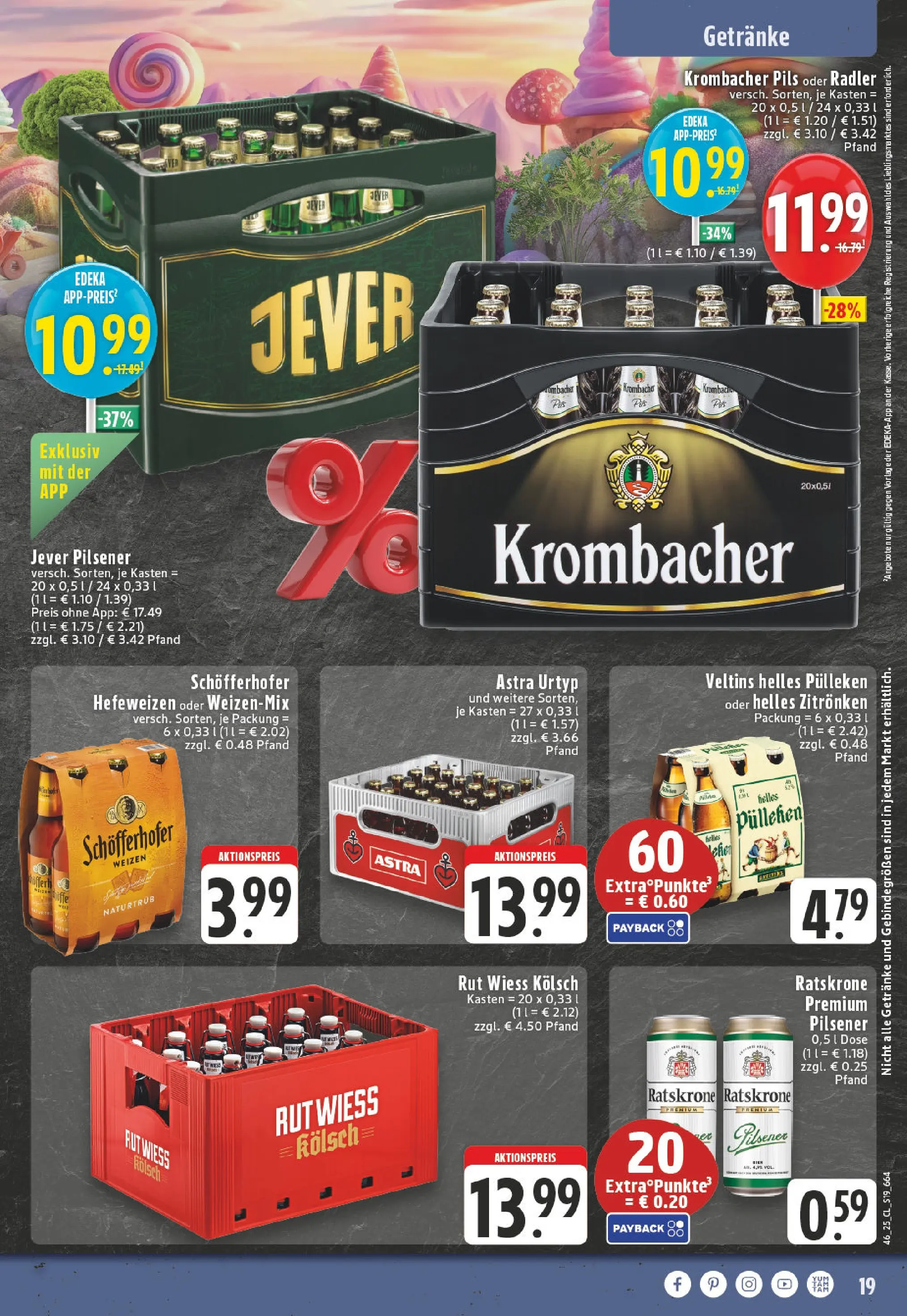Edeka prospekt Hennef - Uckerath	 (ab 10.11.2025) » Angebote Online | Seite: 19 | Produkte: Helles pulleken, Astra, Jever, Krombacher