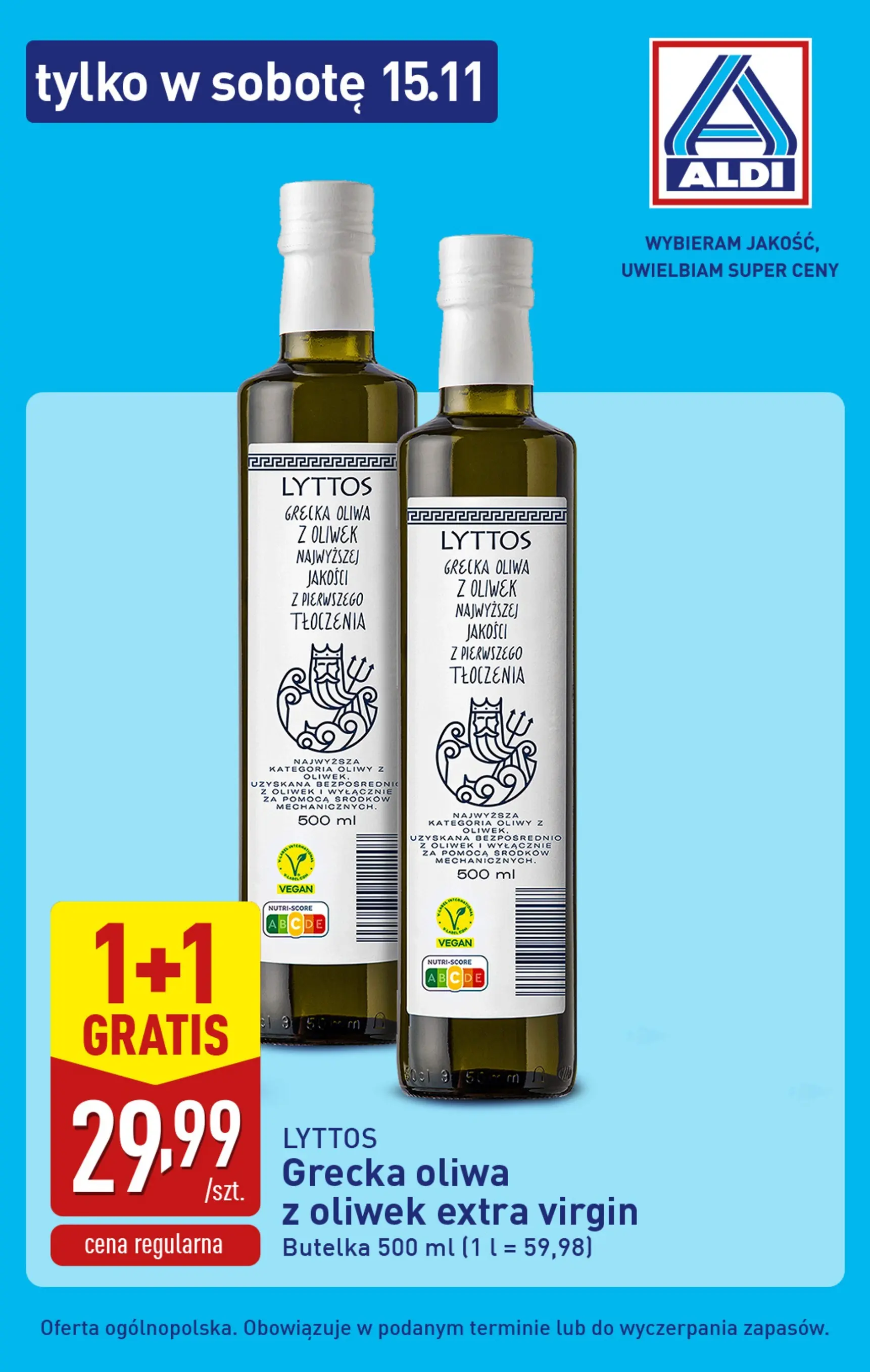 Aldi Gazetka - Tylko w sobotę od 15.11.2025 - Ulotka PDF, promocje | Strona: 2 | Produkty: Oliwa z oliwek, Oliwa z oliwek extra virgin