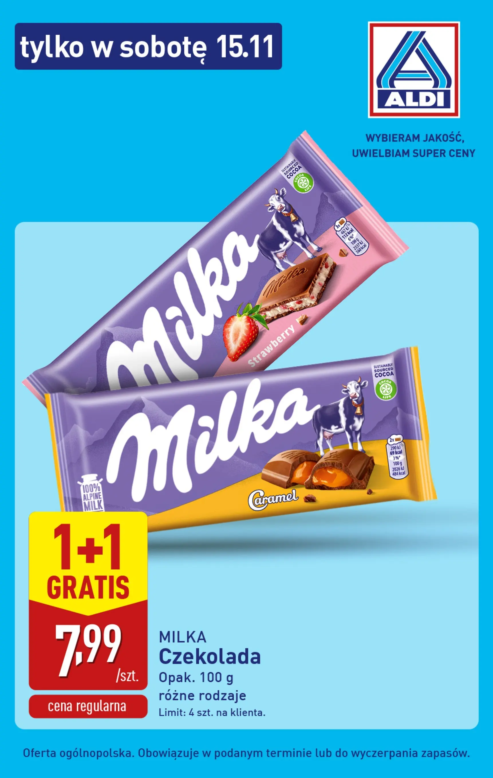 Aldi Gazetka - Tylko w sobotę od 15.11.2025 - Ulotka PDF, promocje | Strona: 7 | Produkty: Milka, Czekolada