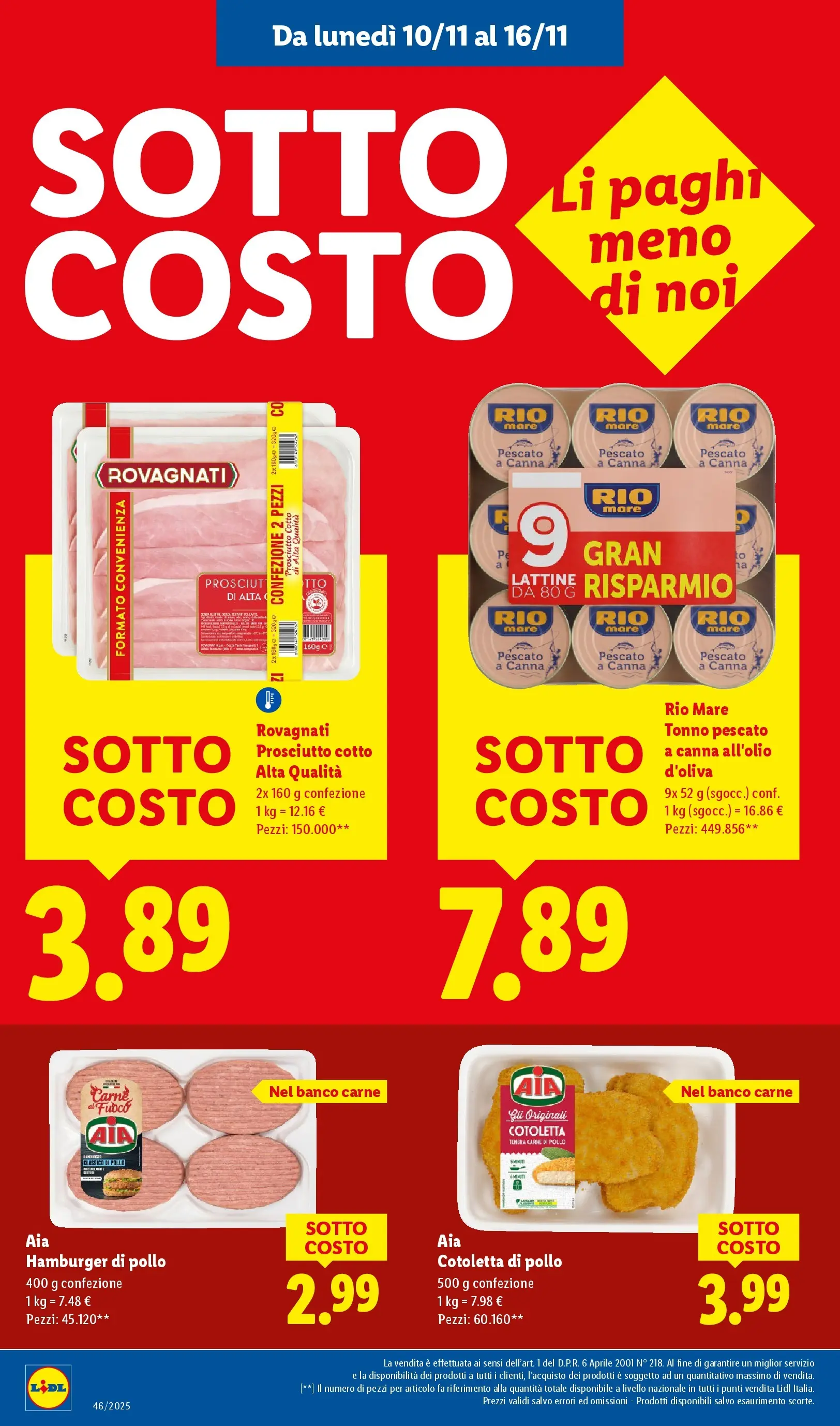 LIDL volantino della prossima settimana dal ﻿06/11/2025﻿ 📣 | Pagina: 2 | Prodotti: Pollo, Prosciutto, Tonno, Hamburger