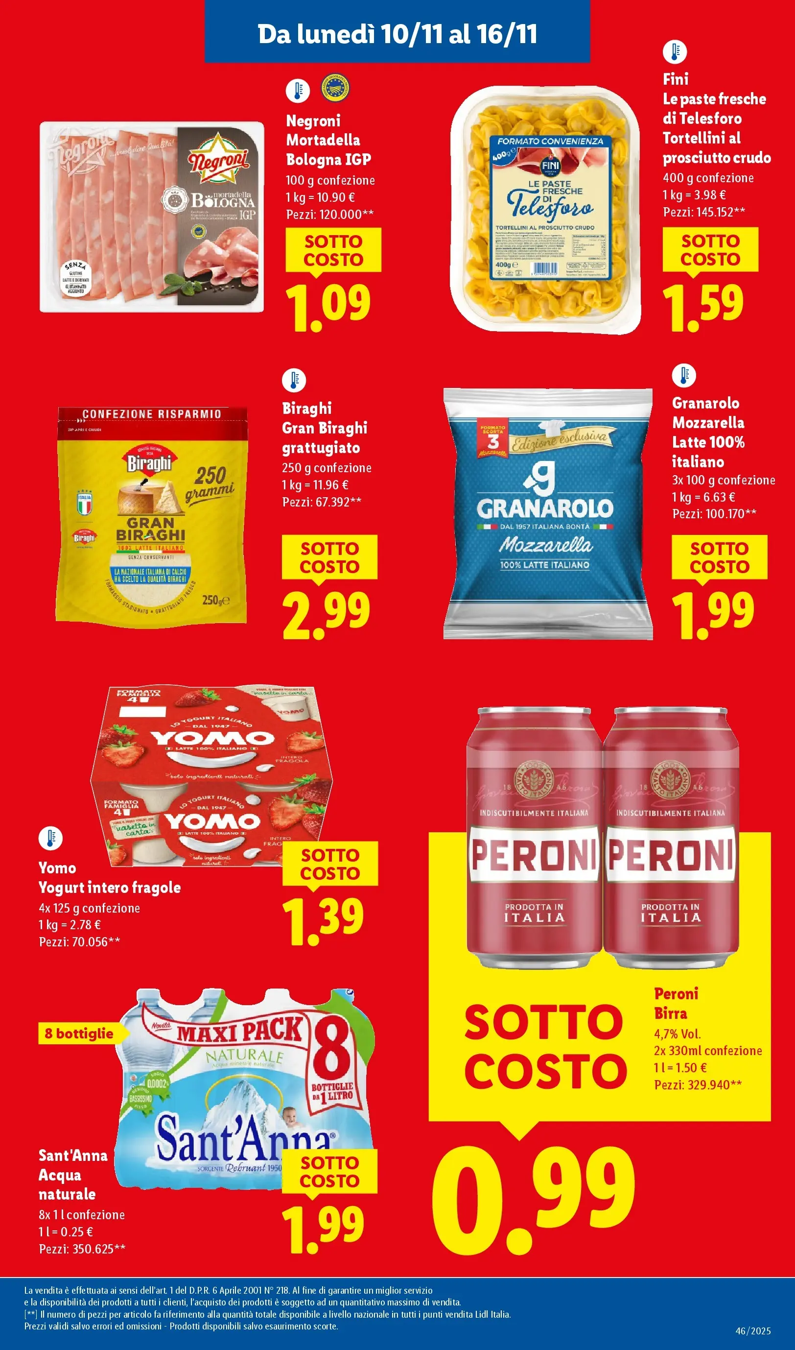 LIDL volantino della prossima settimana dal ﻿06/11/2025﻿ 📣 | Pagina: 3 | Prodotti: Yogurt, Birra, Mozzarella, Acqua naturale