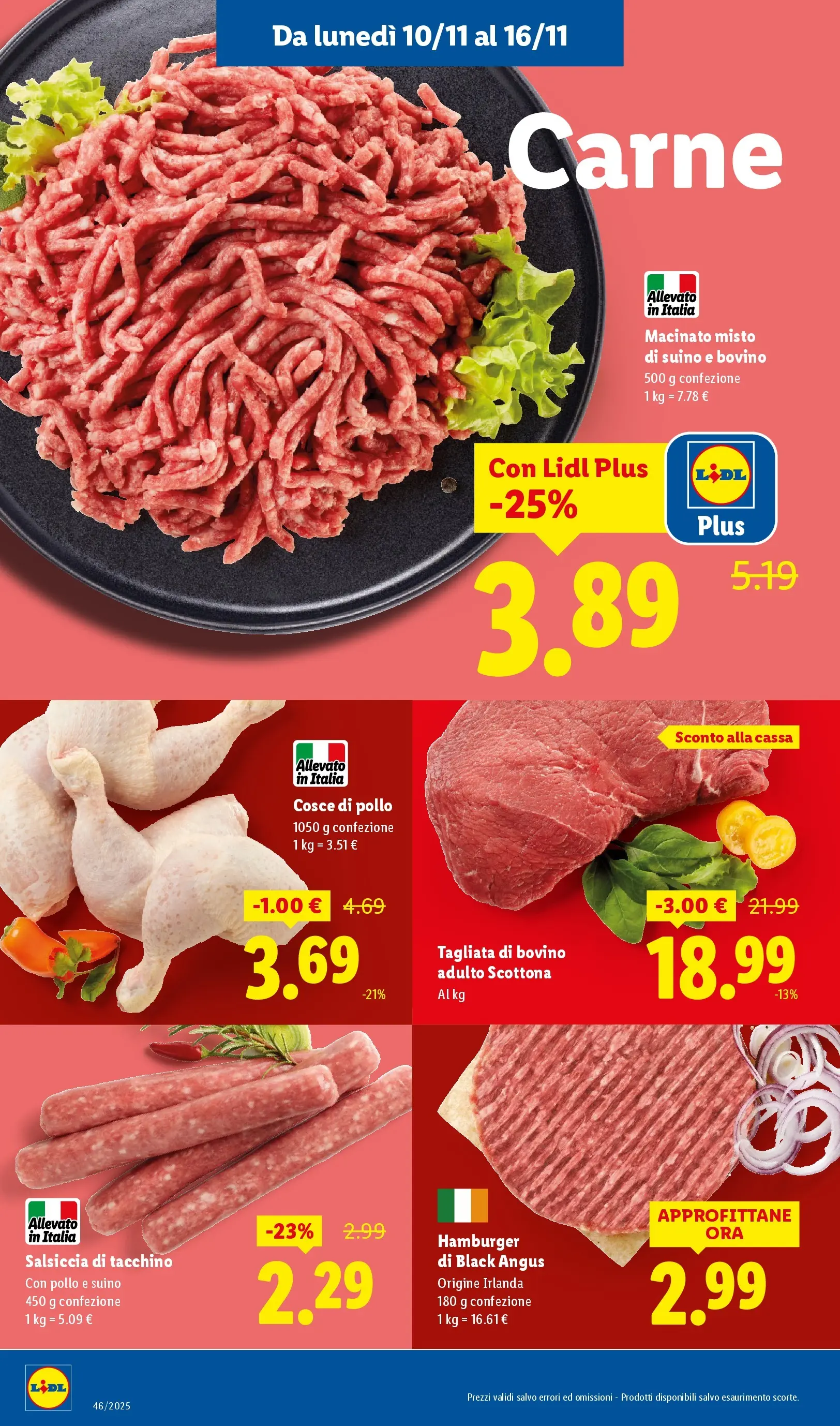 LIDL volantino della prossima settimana dal ﻿06/11/2025﻿ 📣 | Pagina: 8 | Prodotti: Tacchino, Salsiccia, Cosce di pollo, Macinato
