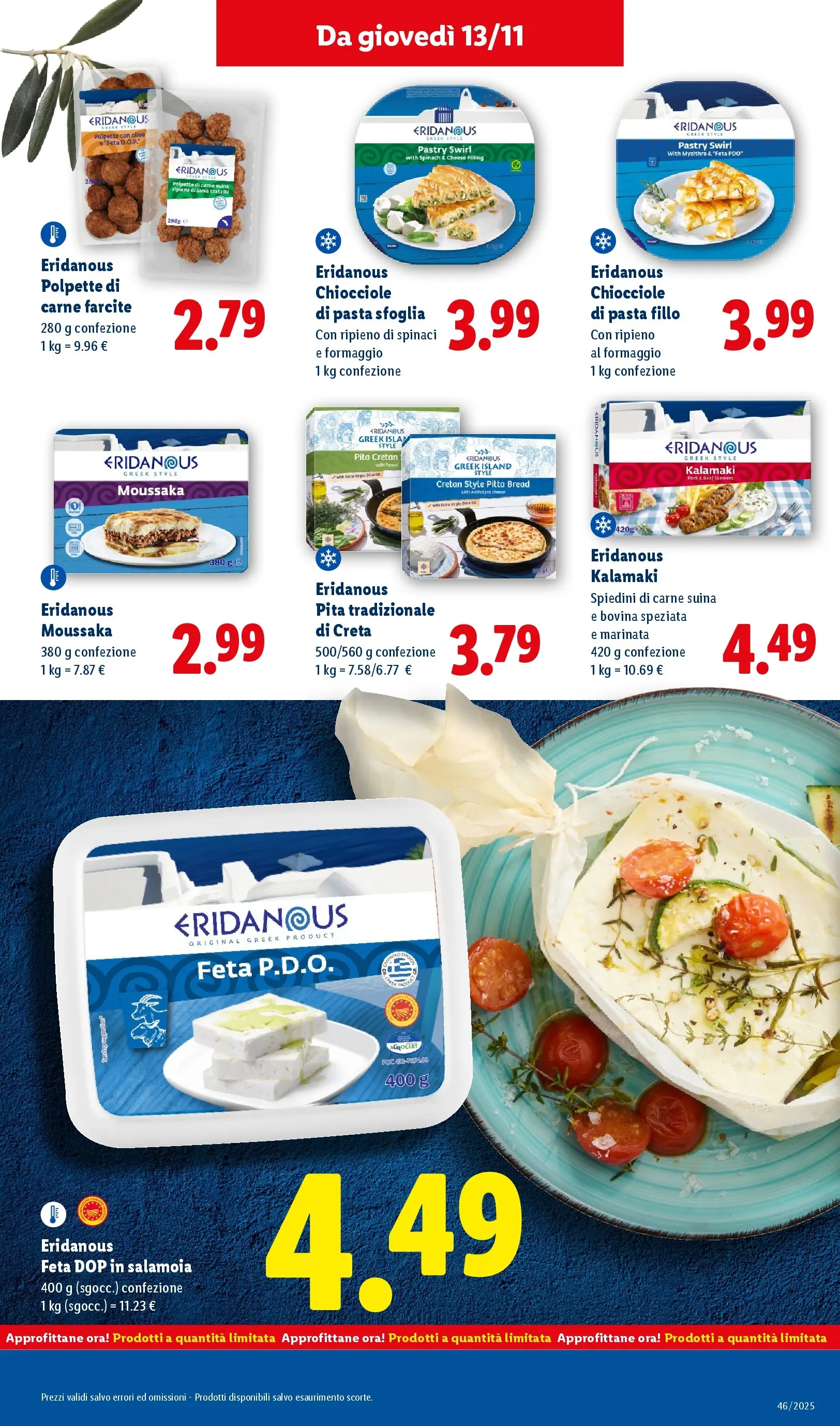 LIDL volantino della prossima settimana dal ﻿06/11/2025﻿ 📣 | Pagina: 27 | Prodotti: Pasta sfoglia, Spinaci, Feta, Spiedini
