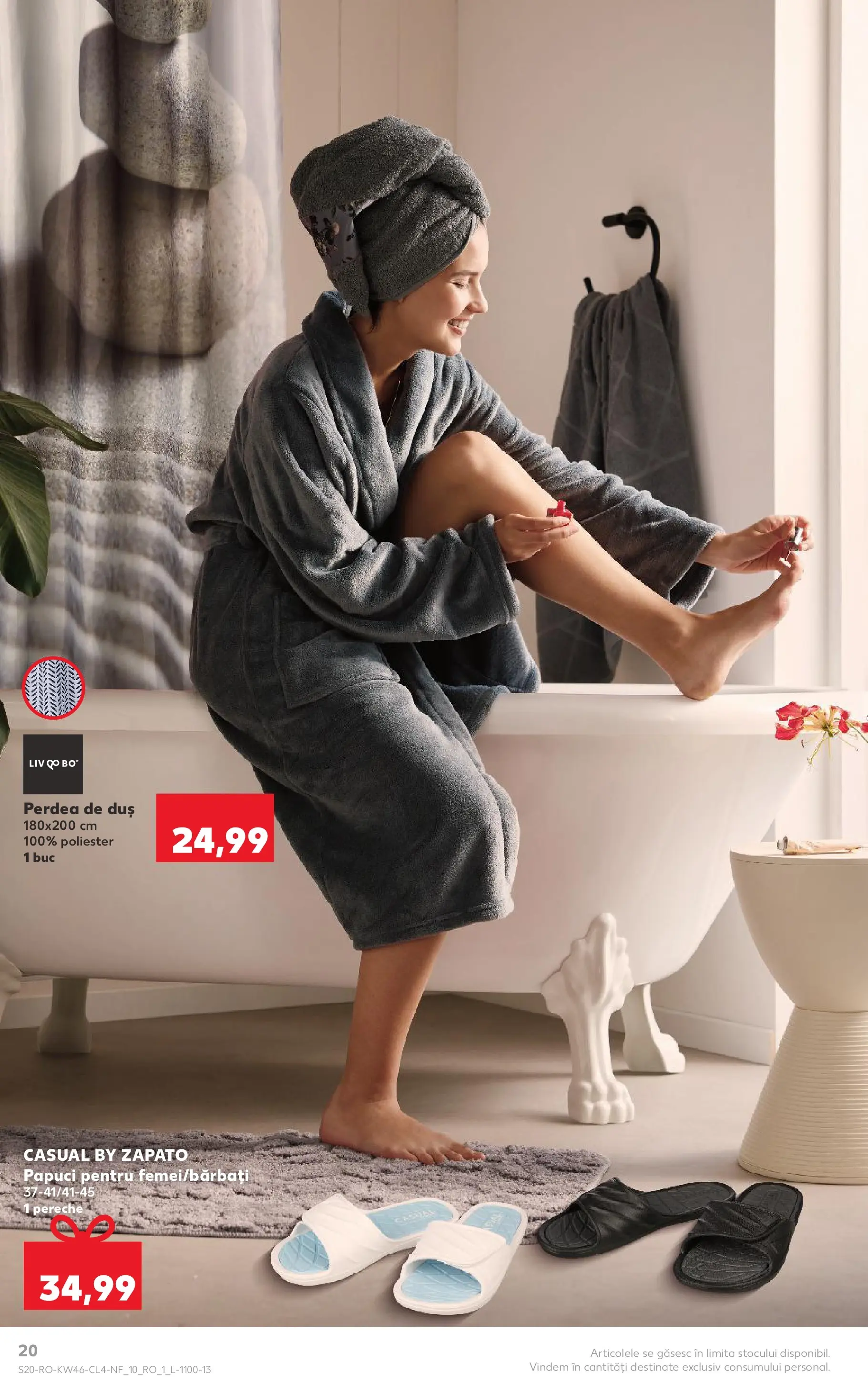 Catalog Kaufland - Bârlad 11.11.2025 - Revista si Oferta | Pagină: 20 | Produse: Duș, Perdea, Papuci
