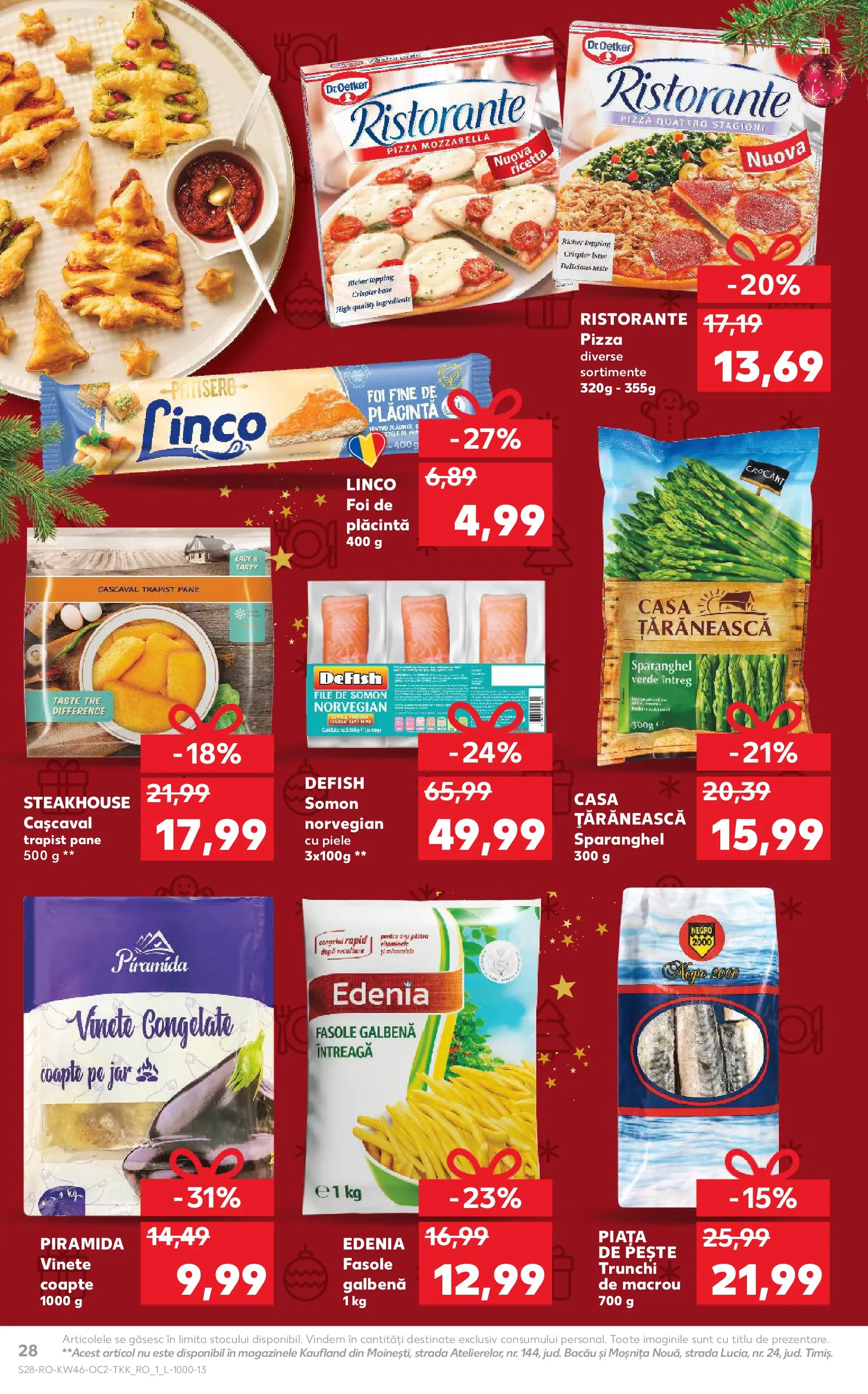 Catalog Kaufland - Domnesti 11.11.2025 - Revista si Oferta | Pagină: 28 | Produse: Cașcaval, Plăcintă, Pizza, Pește