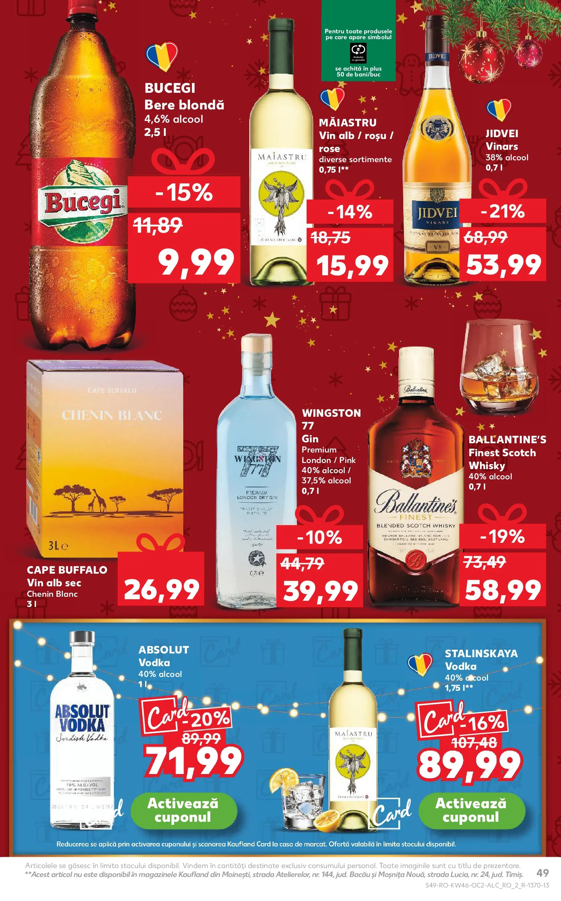 Catalog Kaufland - Fălticeni 11.11.2025 - Revista si Oferta | Pagină: 49 | Produse: Vin, Bere, Gin, Vodka