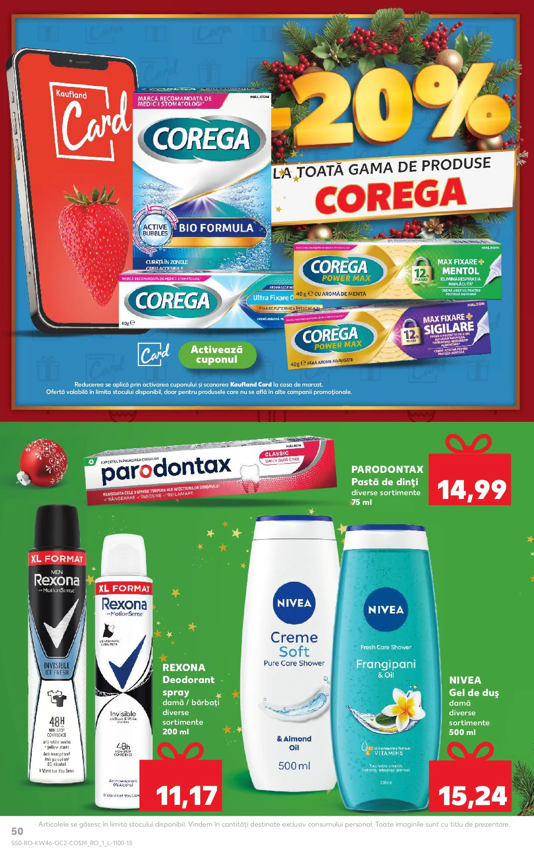 Catalog Kaufland - Ploiești 12.11.2025 - Revista si Oferta | Pagină: 50 | Produse: Şerit ödül, Duș, Gel de duș, Pastă de dinți