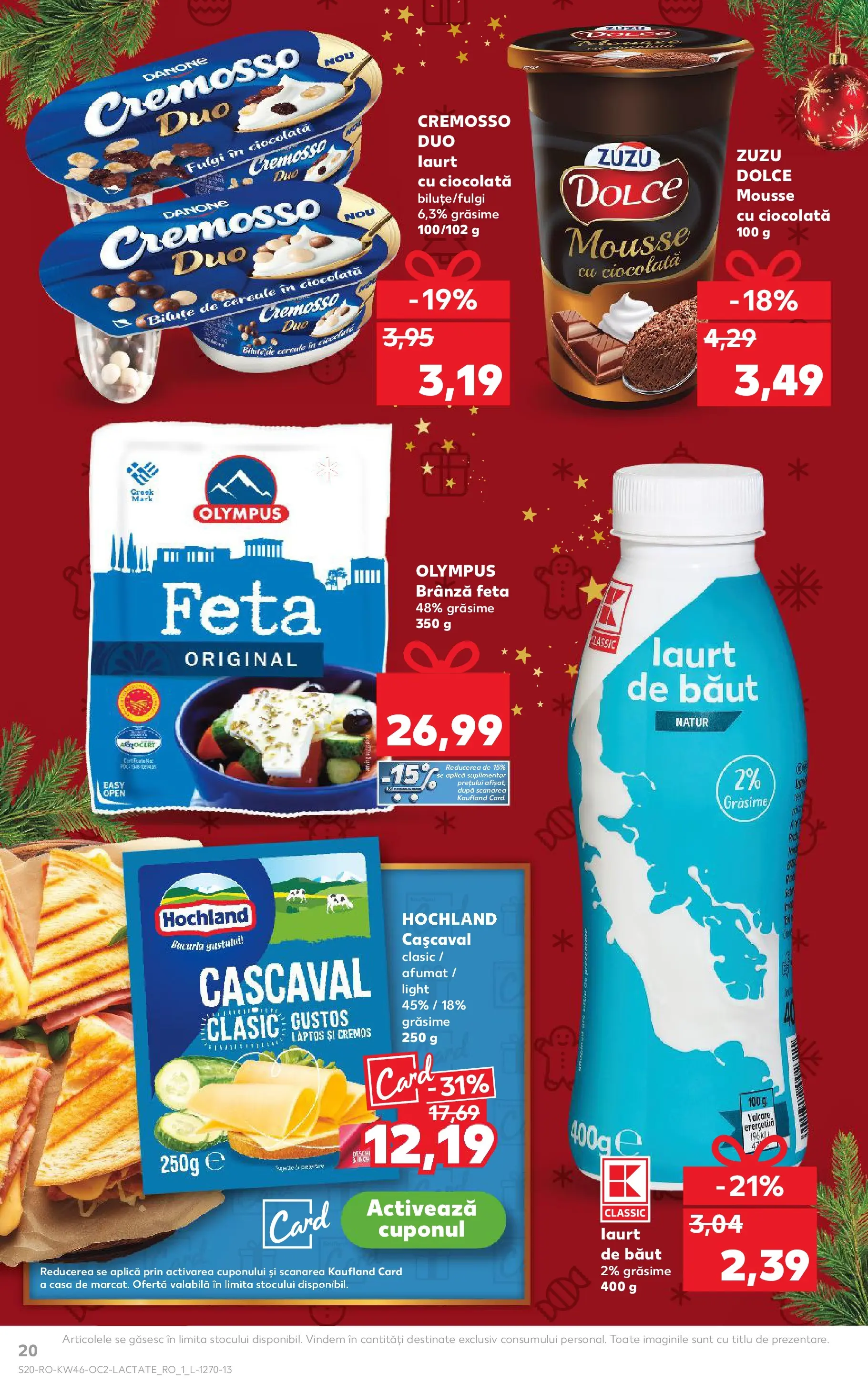 Catalog Kaufland - Comarnic 11.11.2025 - Revista si Oferta | Pagină: 20 | Produse: Cașcaval, Brânză, Ciocolată, Fulgi