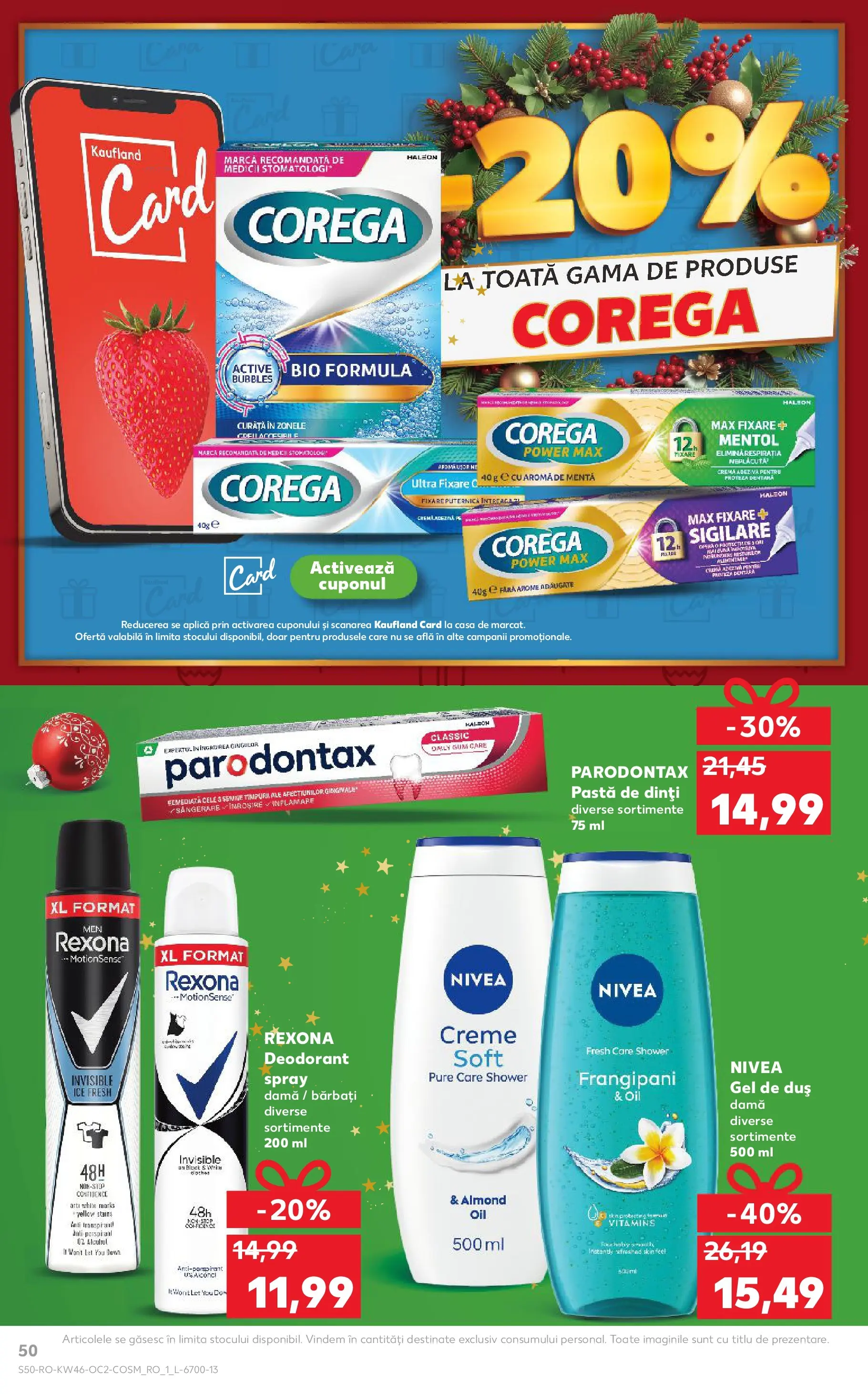 Catalog Kaufland - Comarnic 11.11.2025 - Revista si Oferta | Pagină: 50 | Produse: Şerit ödül, Duș, Cremă, Pastă de dinți