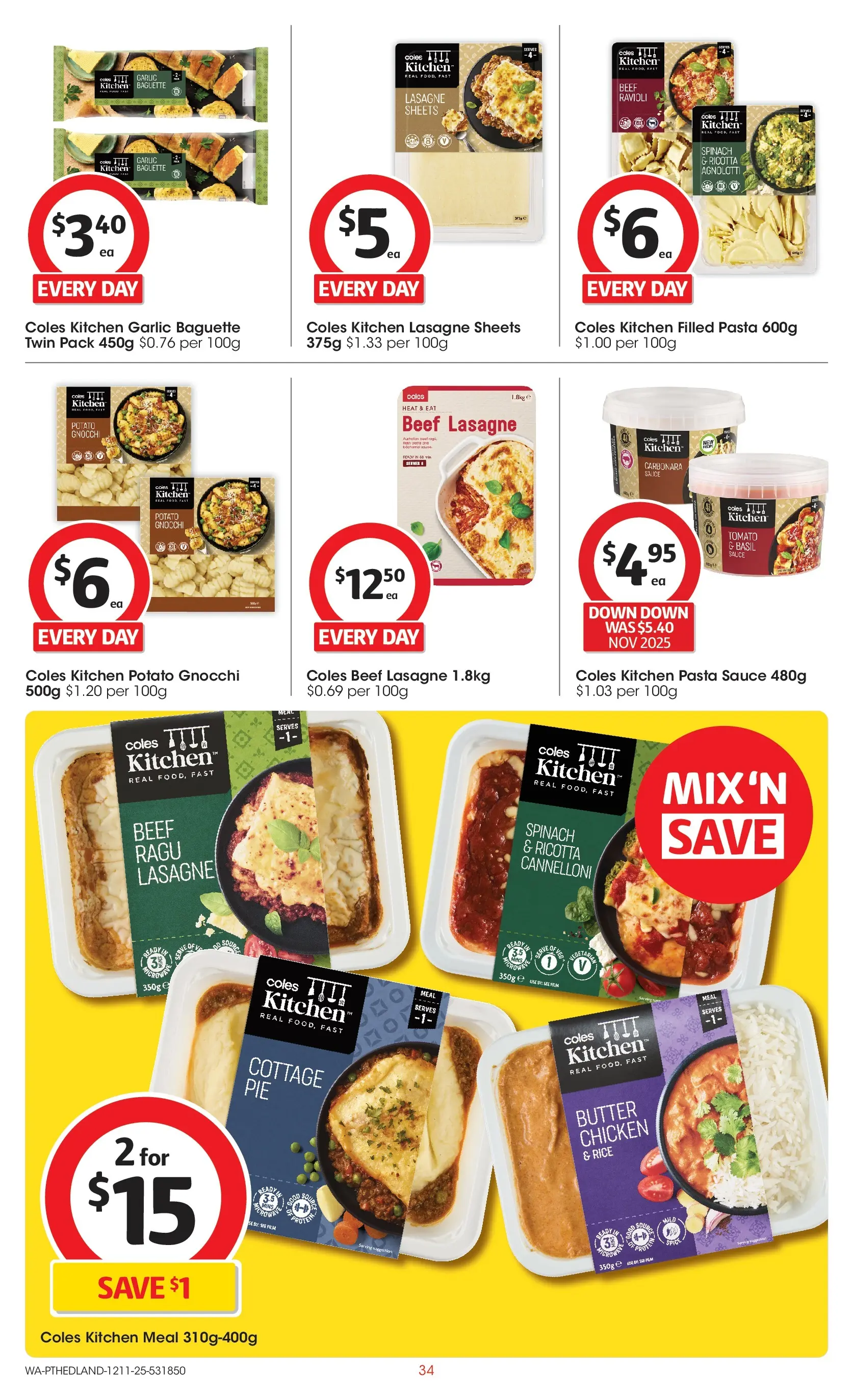 ﻿﻿Coles catalogue valid from 12/11/2025 > Online Australia | Page: 34 | Products: Butter, Rice, Spinach, Sauce