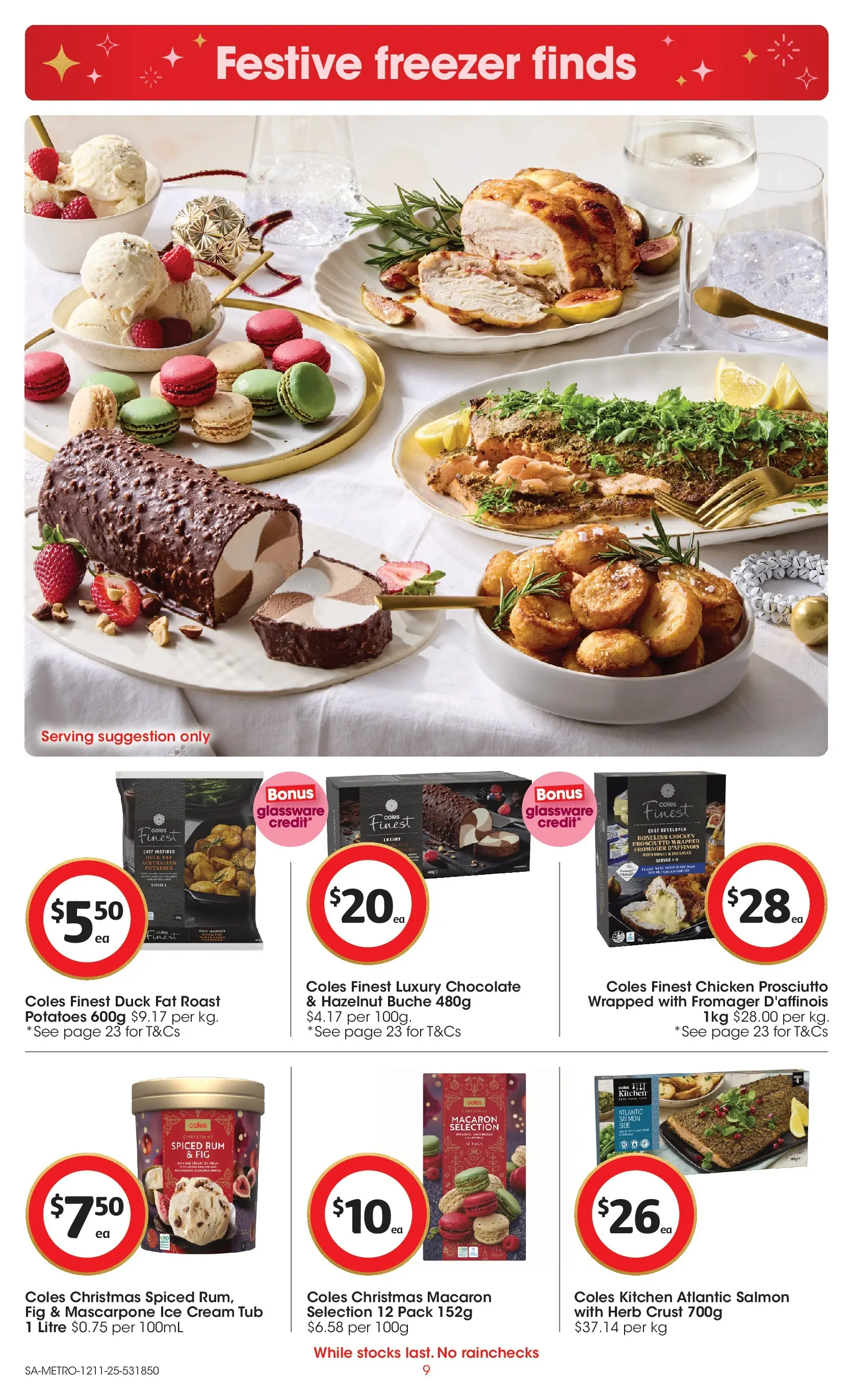 ﻿﻿Coles catalogue valid from 12/11/2025 > Online Australia | Page: 9 | Products: Glassware, Cream, Salmon, Freezer