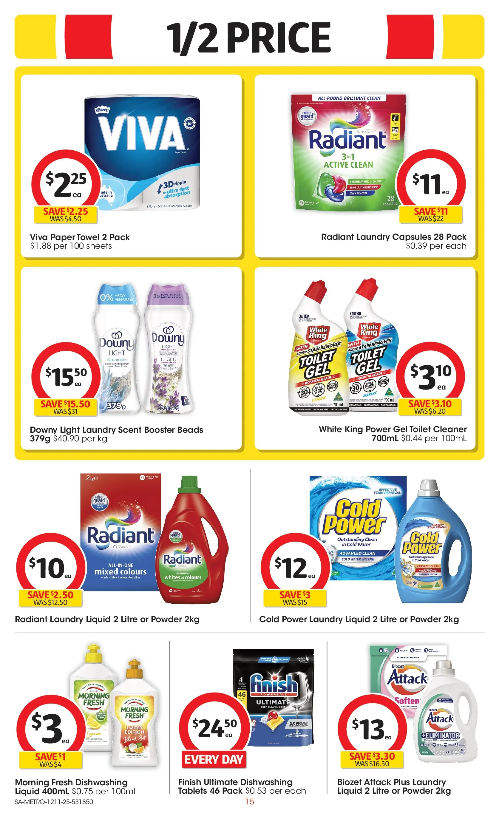 ﻿﻿Coles catalogue valid from 12/11/2025 > Online Australia | Page: 15 | Products: Toilet, Light, Cleaner, Laundry