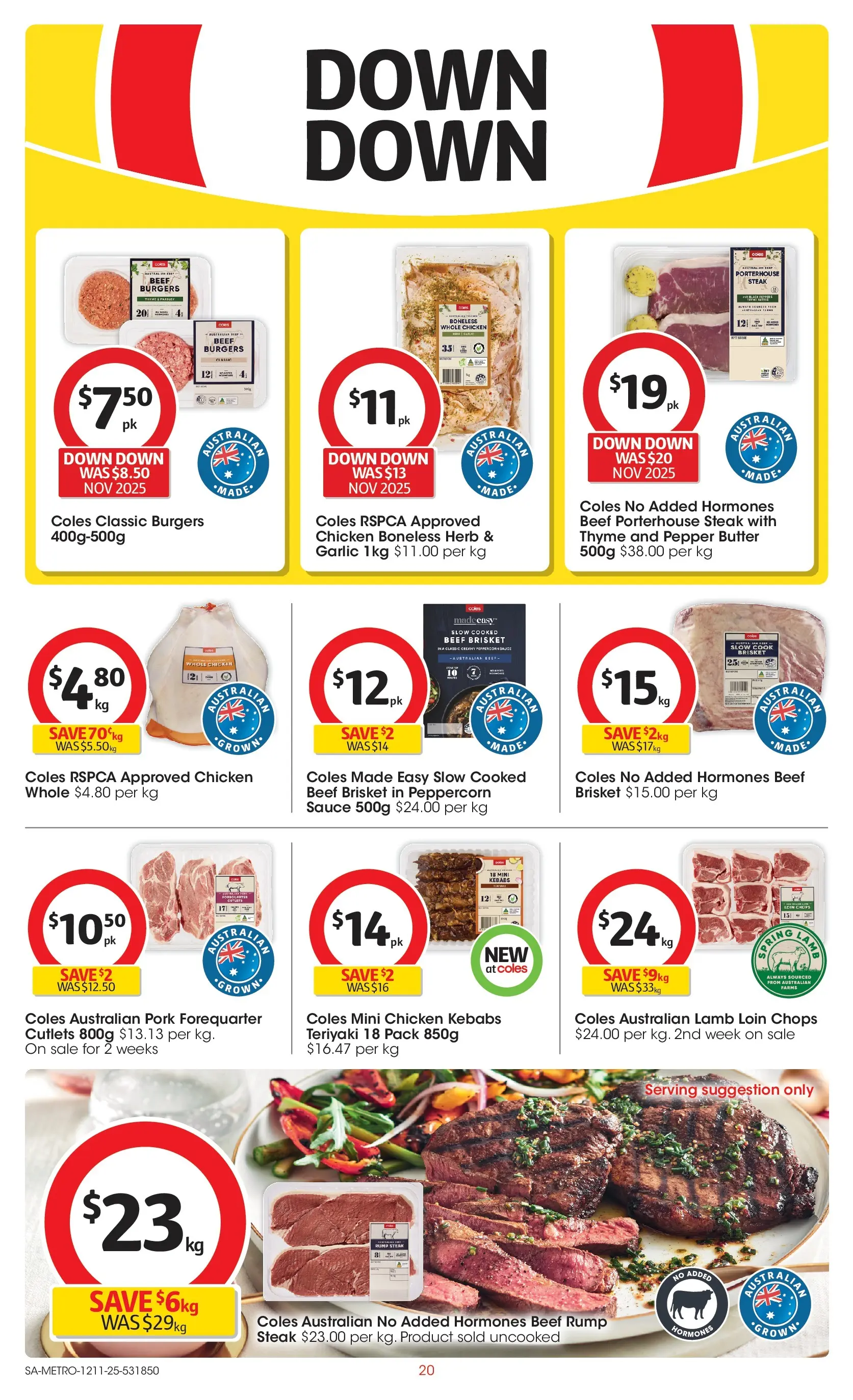 ﻿﻿Coles catalogue valid from 12/11/2025 > Online Australia | Page: 20 | Products: Butter, Herb, Chicken, Steak