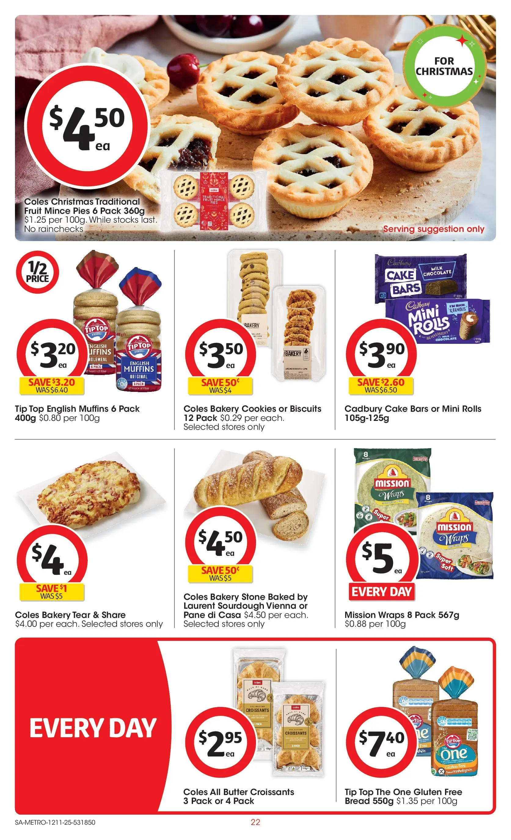 ﻿﻿Coles catalogue valid from 12/11/2025 > Online Australia | Page: 22 | Products: Butter, Muffins, Pies, Bakery