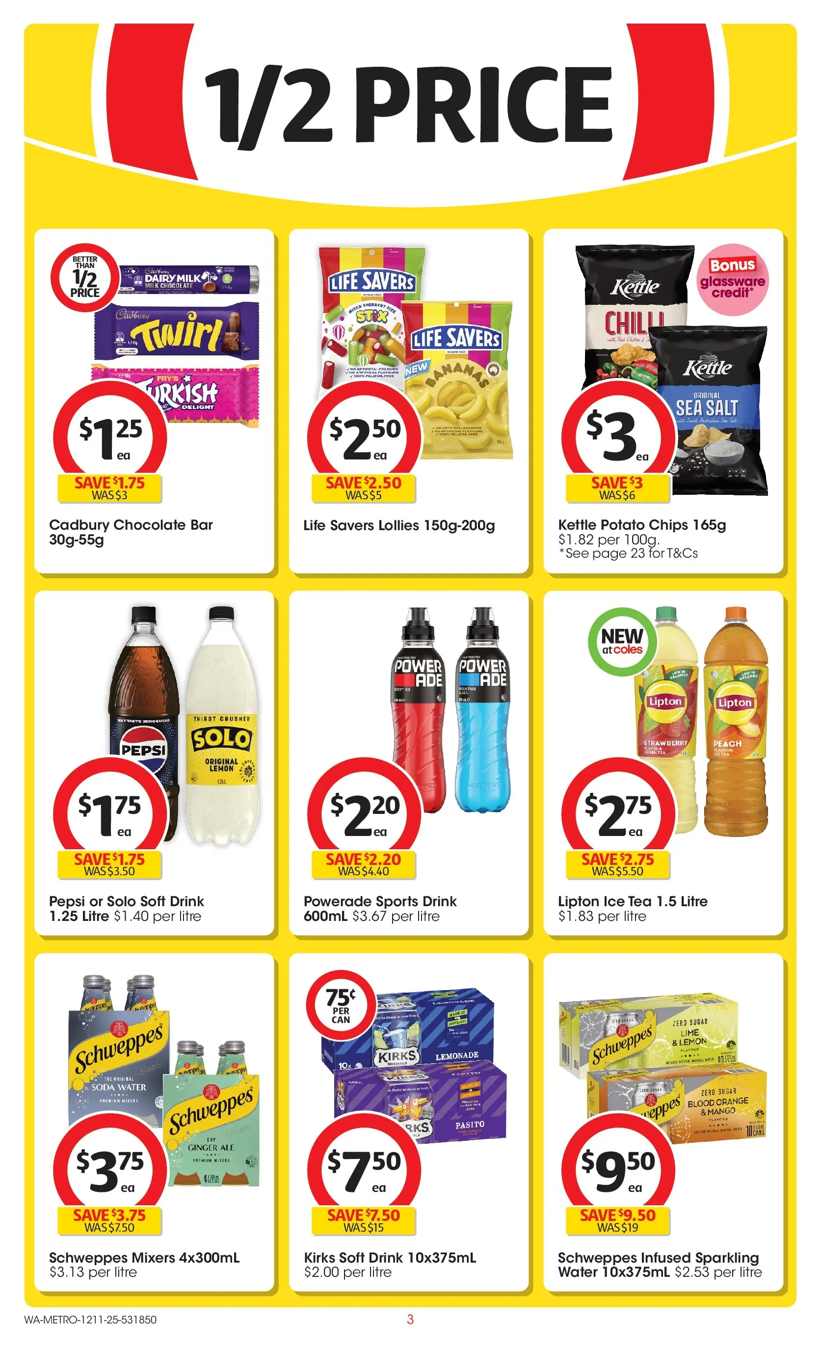 ﻿﻿Coles catalogue valid from 12/11/2025 > Online Australia | Page: 3 | Products: Dairy, Lollies, Water, Lemon