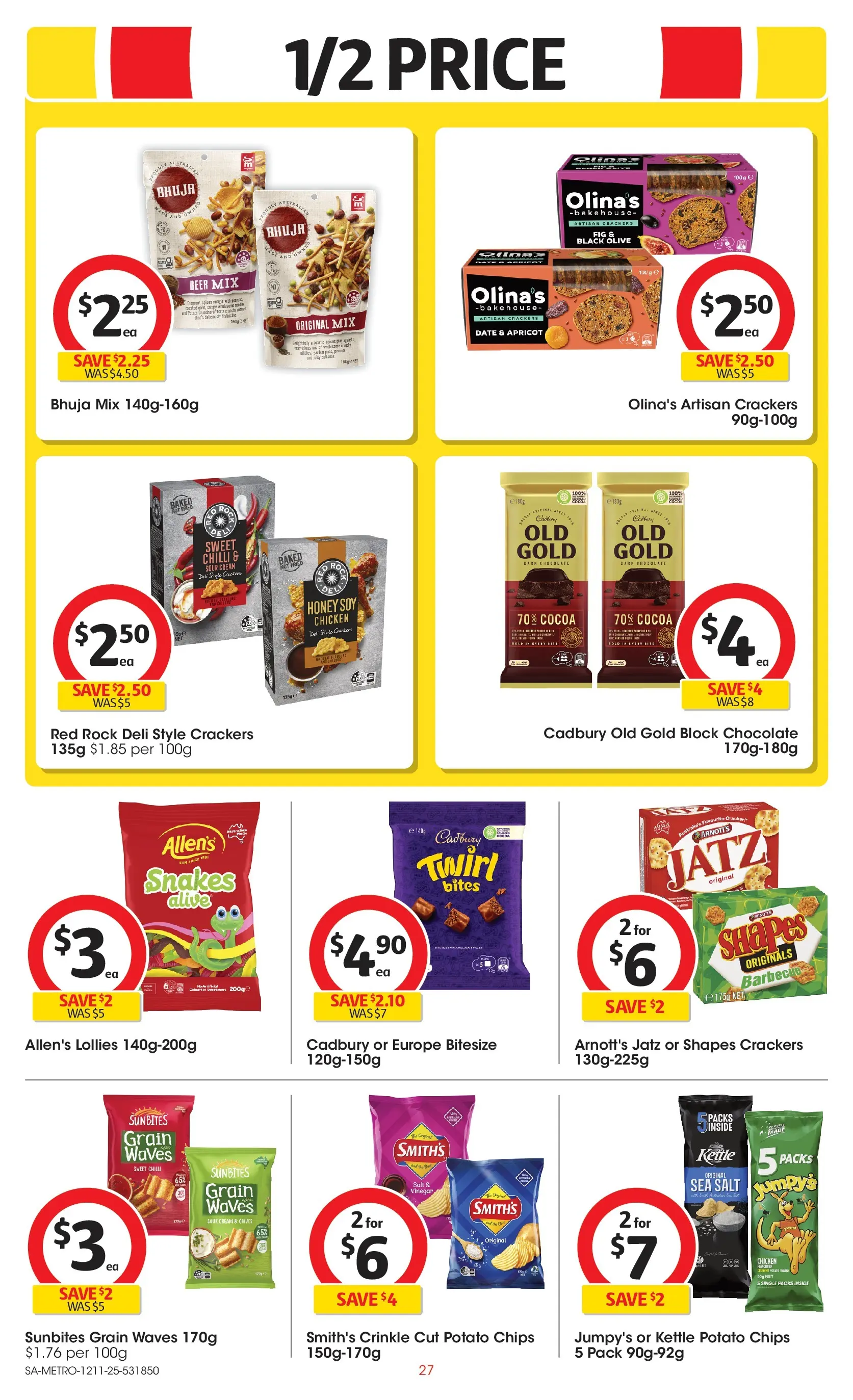 ﻿﻿Coles catalogue valid from 12/11/2025 > Online Australia | Page: 27 | Products: Crackers, Chocolate, Wine, Chips