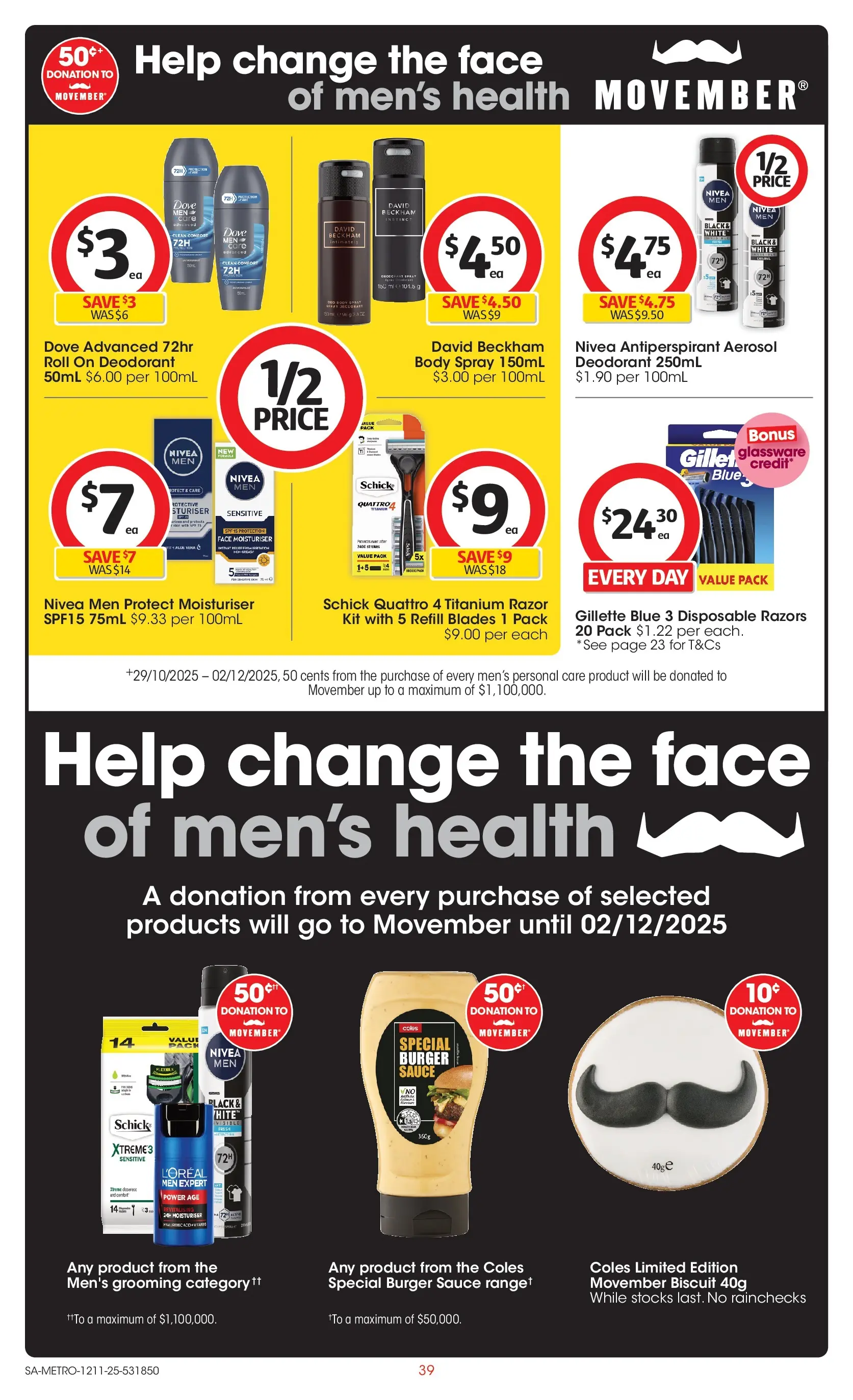 ﻿﻿Coles catalogue valid from 12/11/2025 > Online Australia | Page: 39 | Products: Glassware, Deodorant, Sauce, Razors