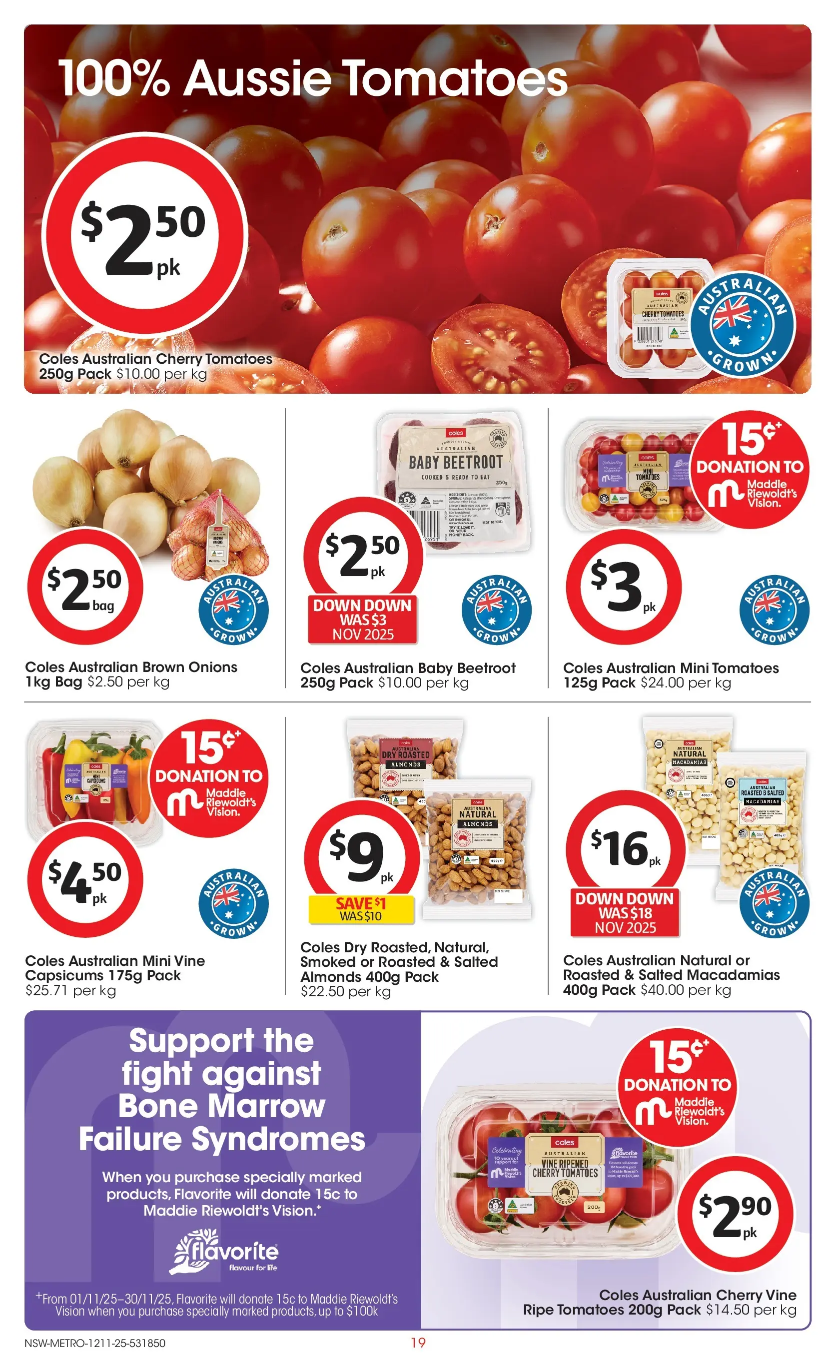 ﻿﻿Coles catalogue valid from 12/11/2025 > Online Australia | Page: 19 | Products: Tomatoes, Onions, Beetroot, Bag