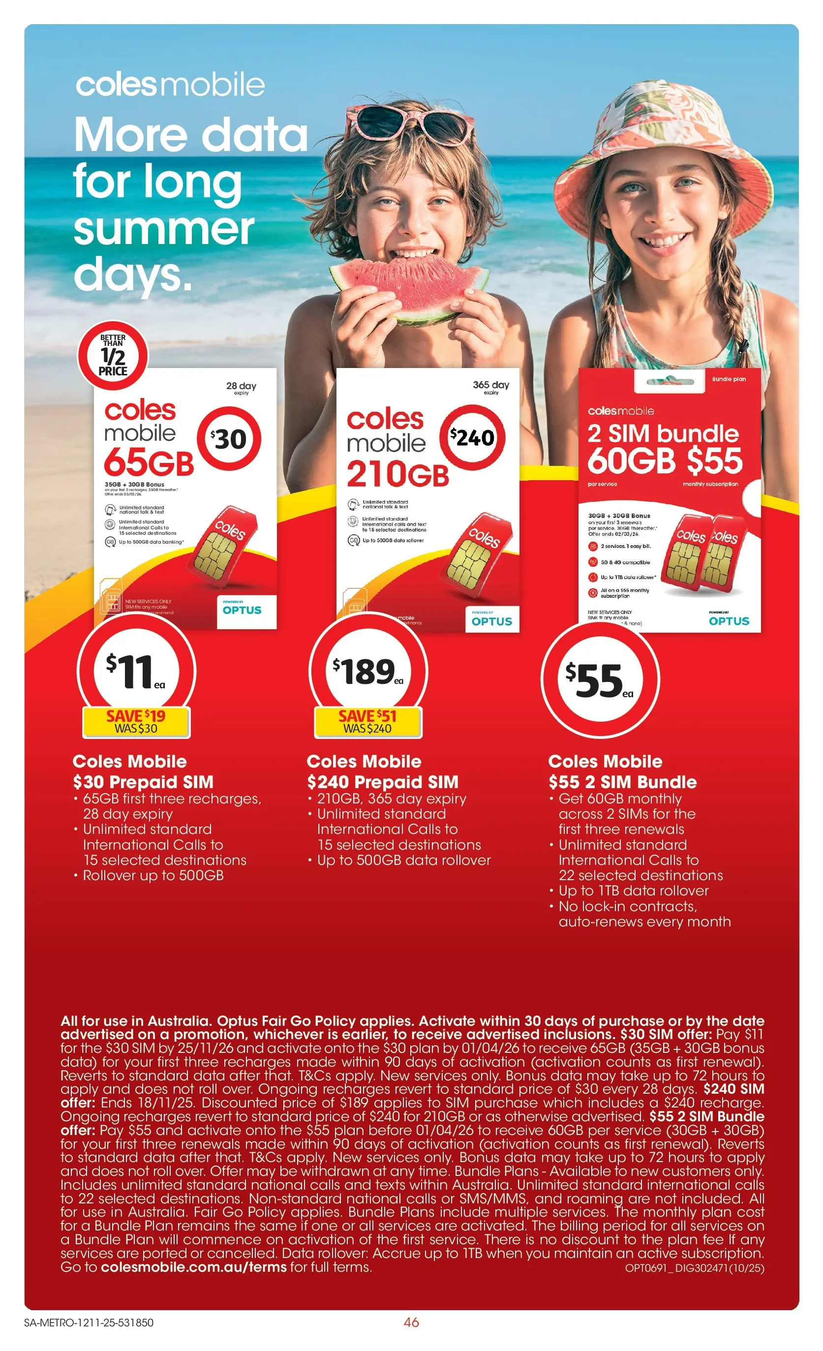 ﻿﻿Coles catalogue valid from 12/11/2025 > Online Australia | Page: 46 | Products: Date, Nano, Mobile