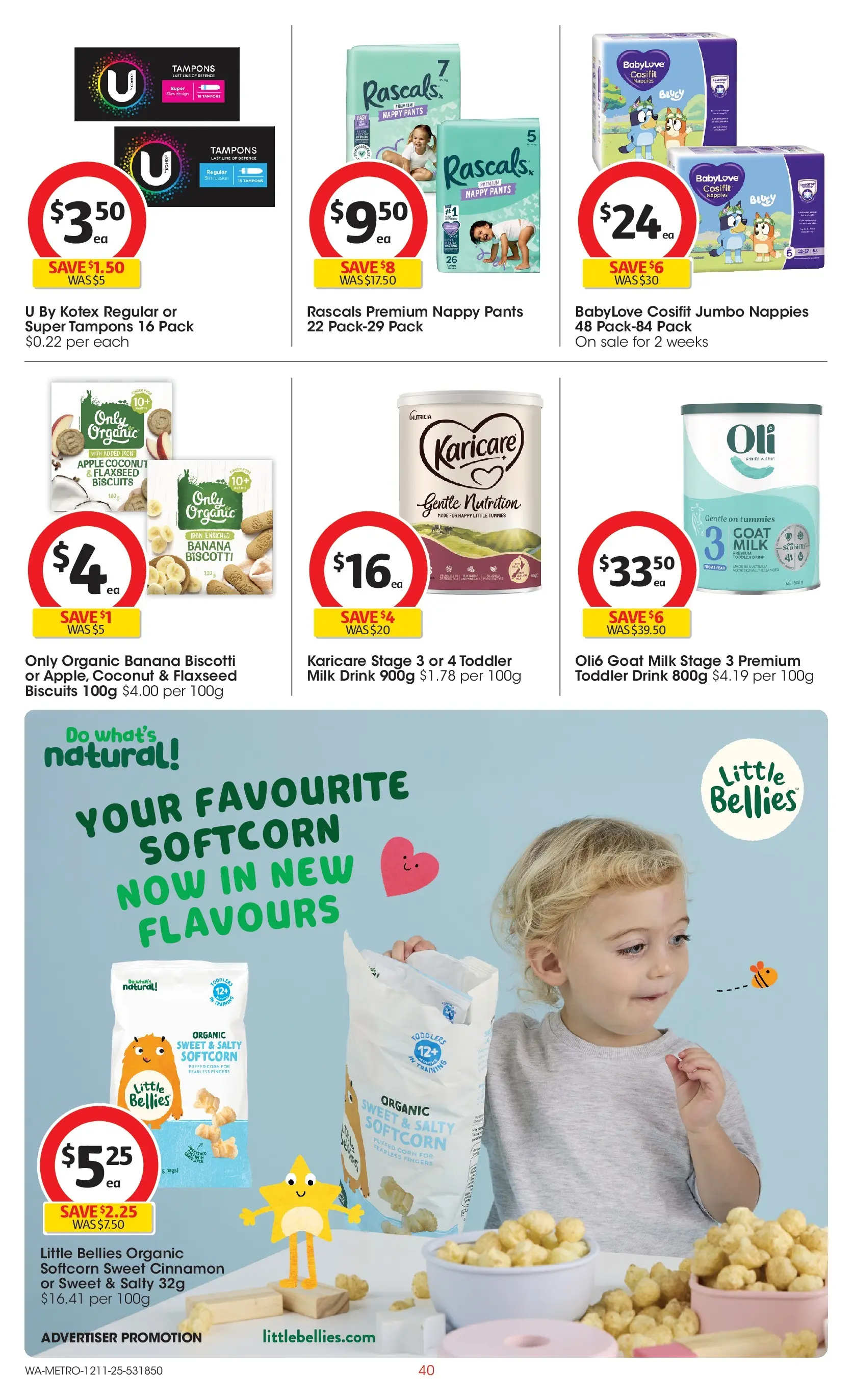 ﻿﻿Coles catalogue valid from 12/11/2025 > Online Australia | Page: 40 | Products: Biscuits, Pants, Iron, Tampons