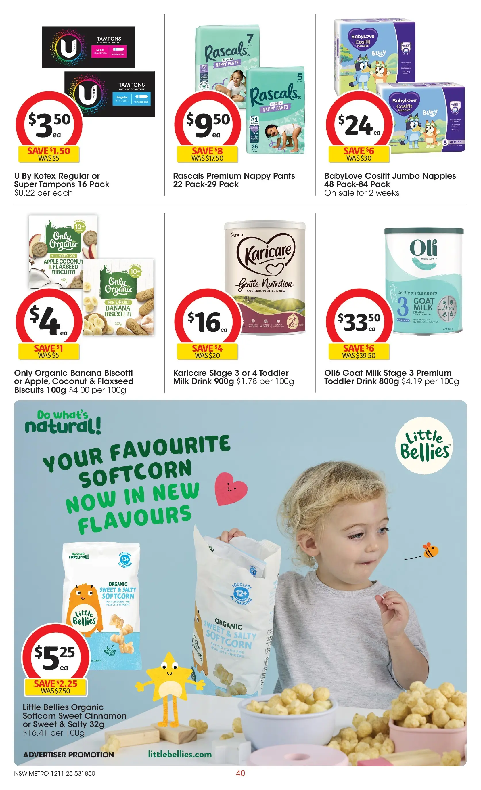 ﻿﻿Coles catalogue valid from 12/11/2025 > Online Australia | Page: 40 | Products: Milk, Biscuits, Pants, Iron