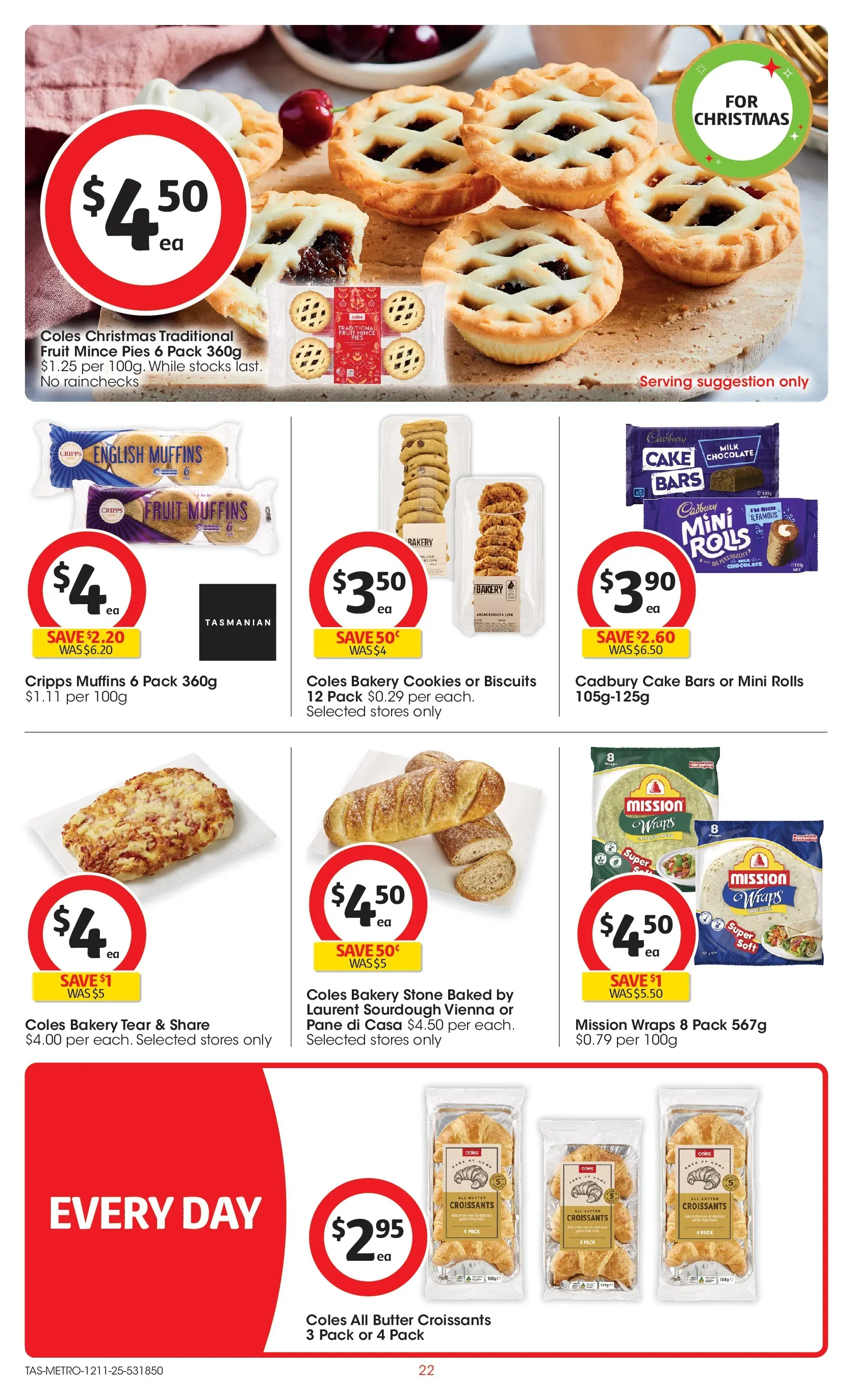 ﻿﻿Coles catalogue valid from 12/11/2025 > Online Australia | Page: 22 | Products: Milk, Muffins, Pies, Bakery