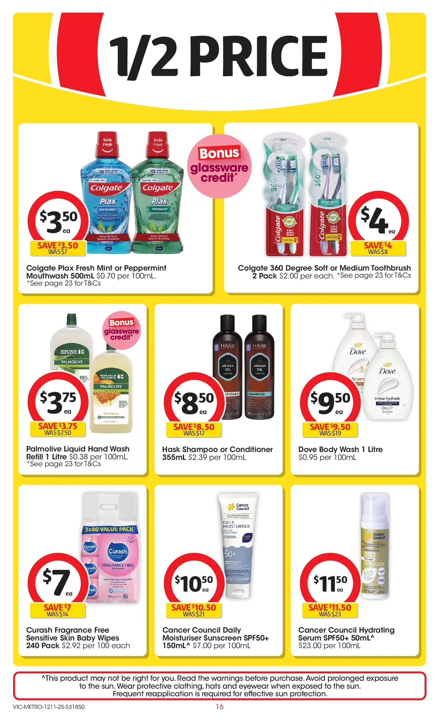 ﻿﻿Coles catalogue valid from 12/11/2025 > Online Australia | Page: 16 | Products: Conditioner, Glassware, Water, Toothbrush