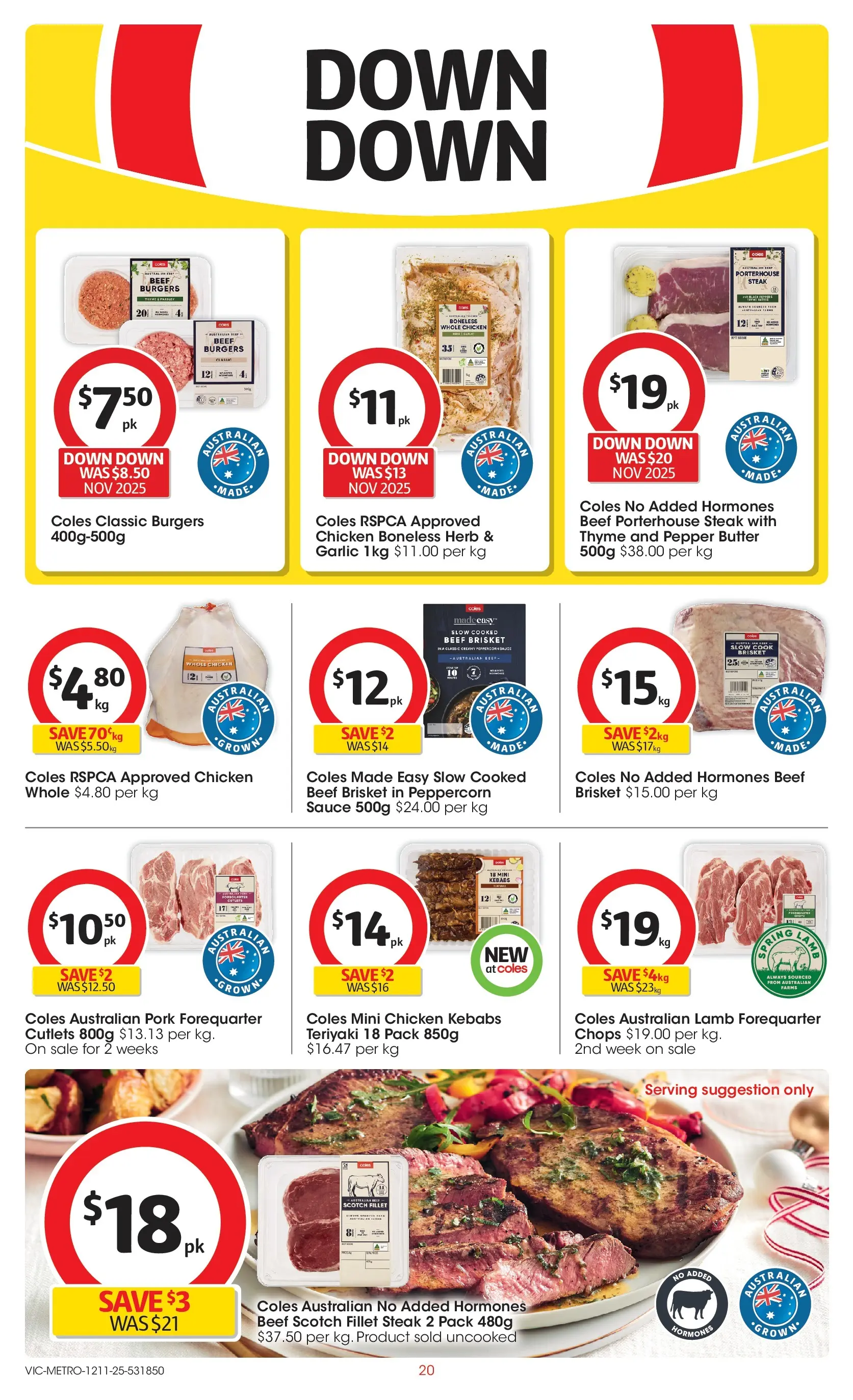 ﻿﻿Coles catalogue valid from 12/11/2025 > Online Australia | Page: 20 | Products: Pork, Steak, Sauce, Pepper