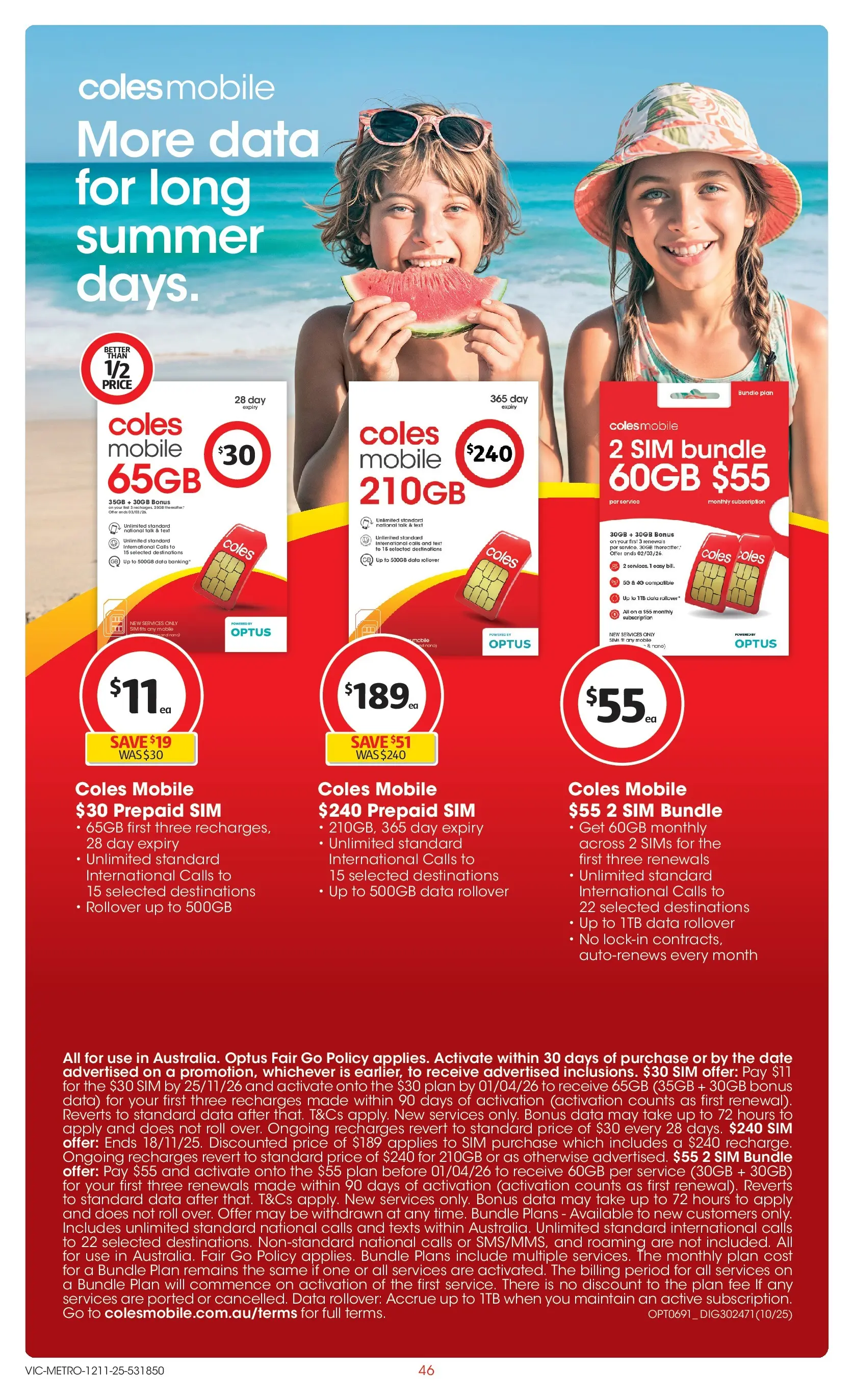 ﻿﻿Coles catalogue valid from 12/11/2025 > Online Australia | Page: 46 | Products: Date, Nano, Mobile