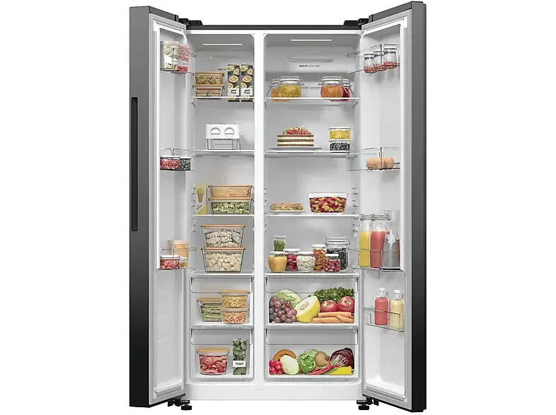 Gorenje NRR9185EABXL Side by Side, Kühl- und Gefrierkombination (550 l, E, 1786 mm hoch, No Frost (verminderte Eisbildung), Schwarz)