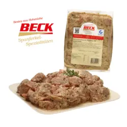 Schaschlickfleisch vom Jungschwein, mariniert