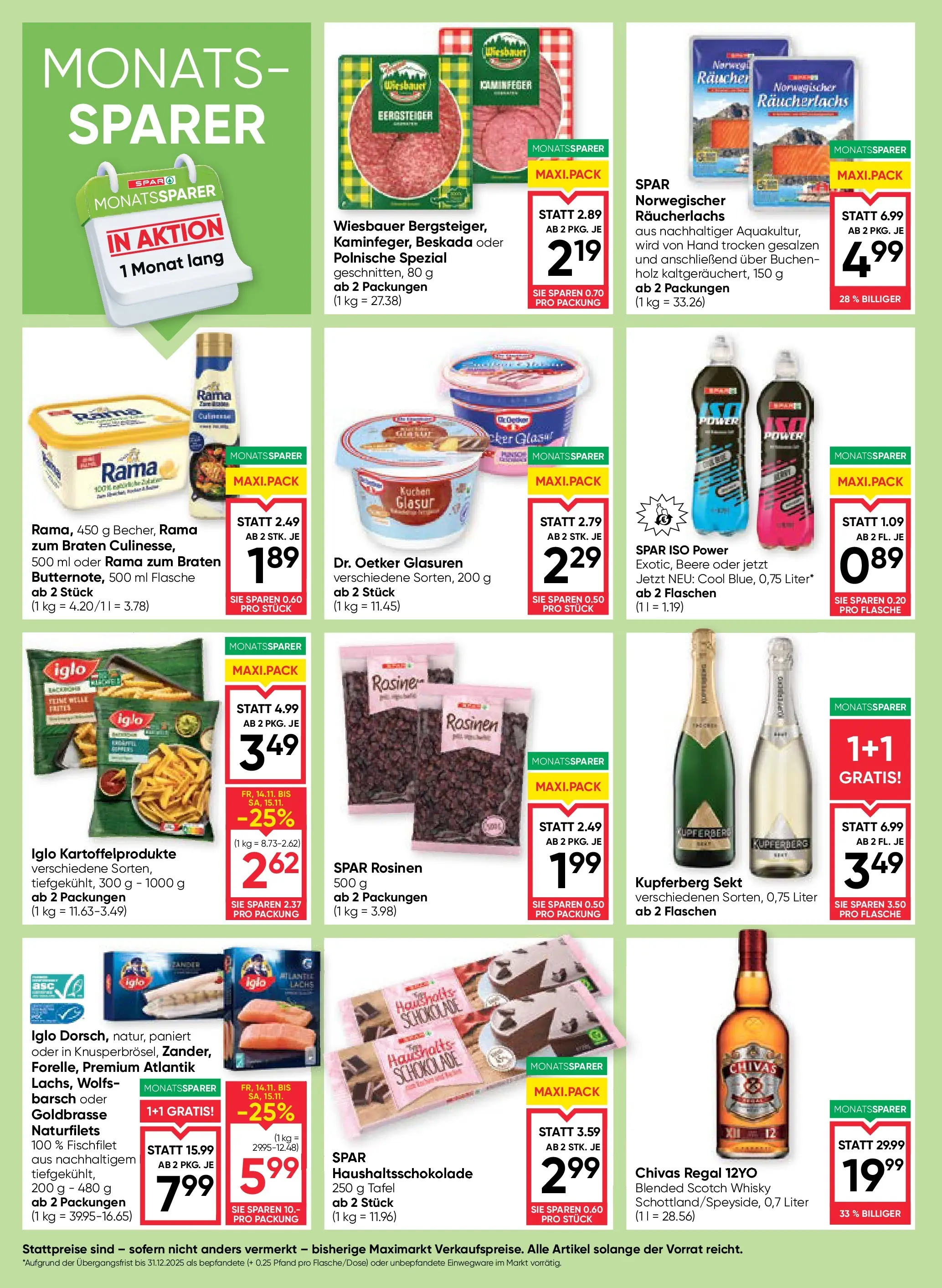 Maximarkt Haid, Linz von 13.11.2025 - Aktuelle Angebote | Seite: 6 | Produkte: Rosinen, Regal, Schokolade