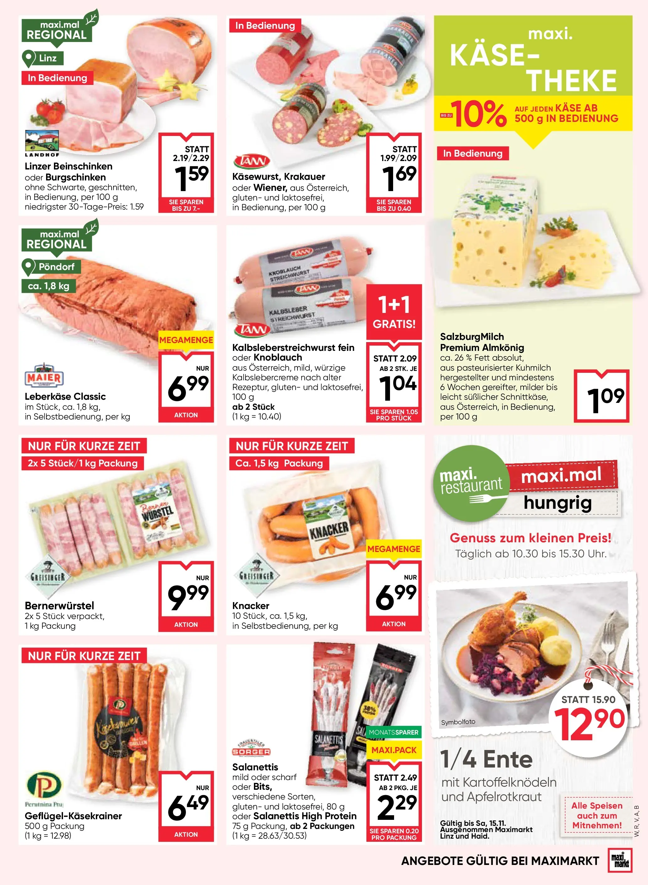 Maximarkt Wels, Ried von 13.11.2025 - Aktuelle Angebote | Seite: 9 | Produkte: Knoblauch, Käse