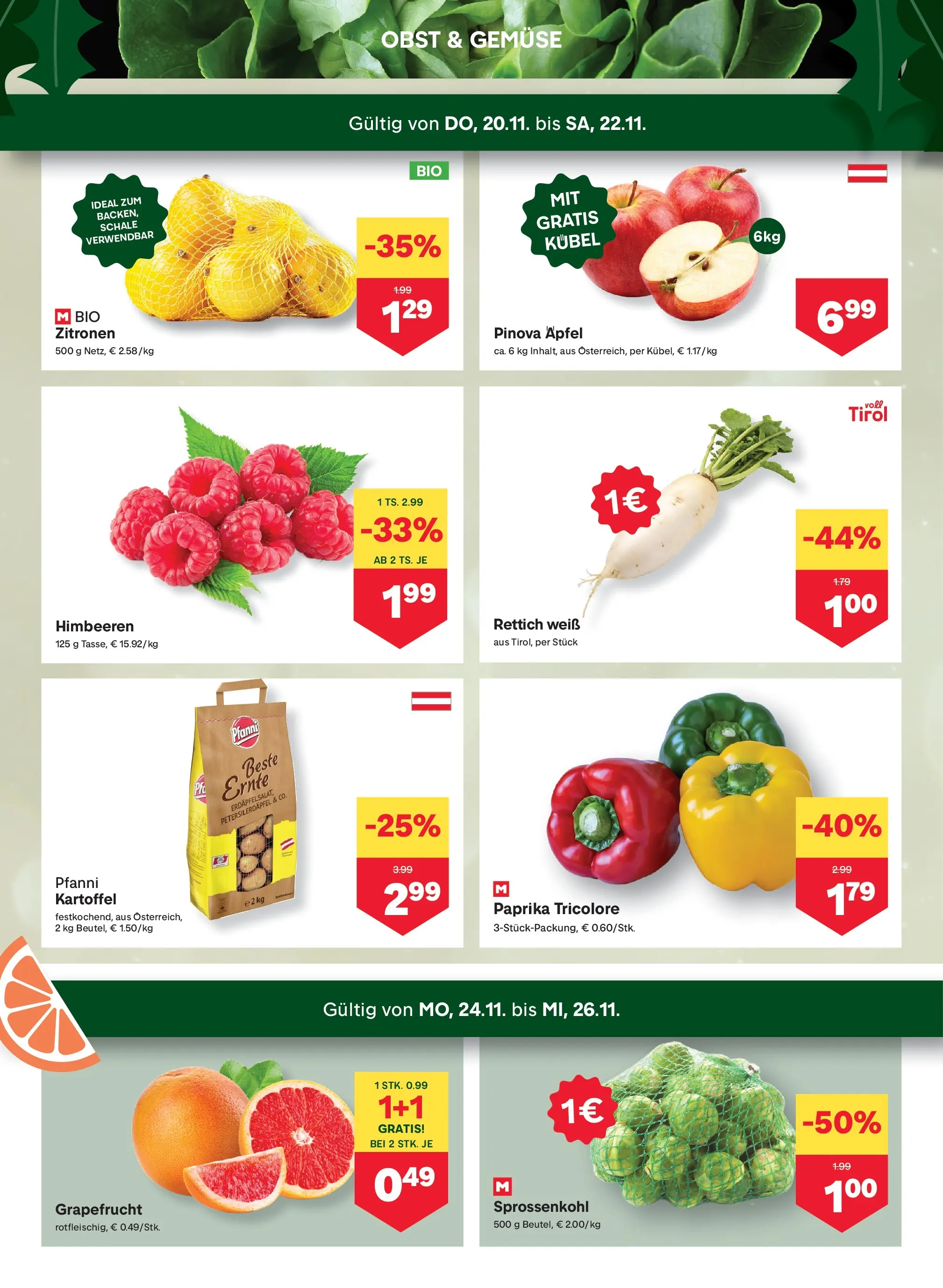 MPREIS Steyr von 20.11.2025 - Aktuelle Angebote | Seite: 2 | Produkte: Gemüse, Obst, Äpfel