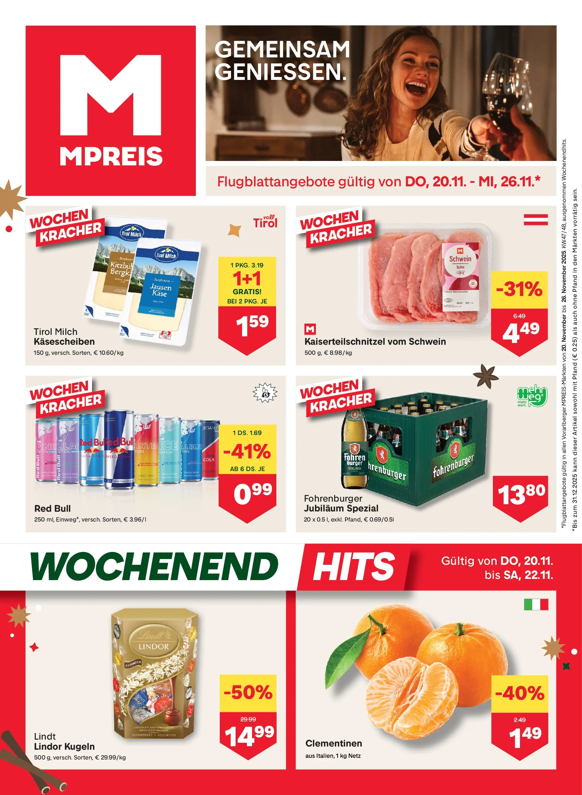 MPREIS St.Gallenkirch von 20.11.2025 - Aktuelle Angebote | Seite: 1 | Produkte: Milch, Käse